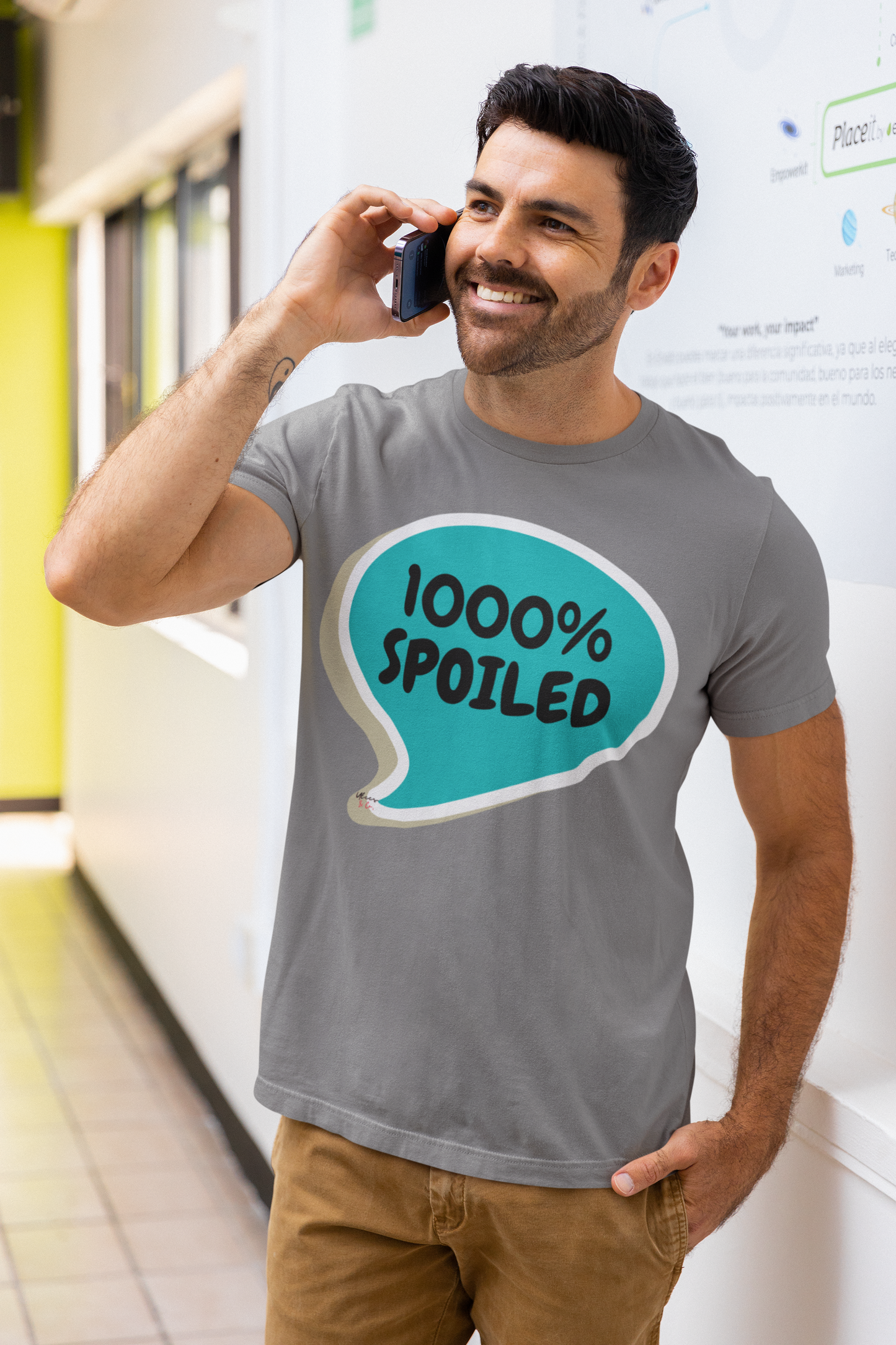 1000% SPOILED T-SHIRT IN SPEECH BUBBLE FUNNY GIFT FUNNY SAYING TSHIRT GIFT SARCASTIC SAYING SHIRT GIFT SARCASM TEE GIFT T SHIRT 1000% SPOILED IN SPEECH BUBBLE TSHIRT