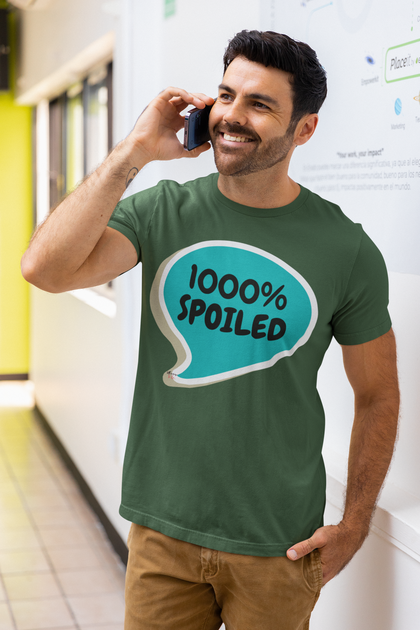 1000% SPOILED T-SHIRT IN SPEECH BUBBLE FUNNY GIFT FUNNY SAYING TSHIRT GIFT SARCASTIC SAYING SHIRT GIFT SARCASM TEE GIFT T SHIRT 1000% SPOILED IN SPEECH BUBBLE TSHIRT