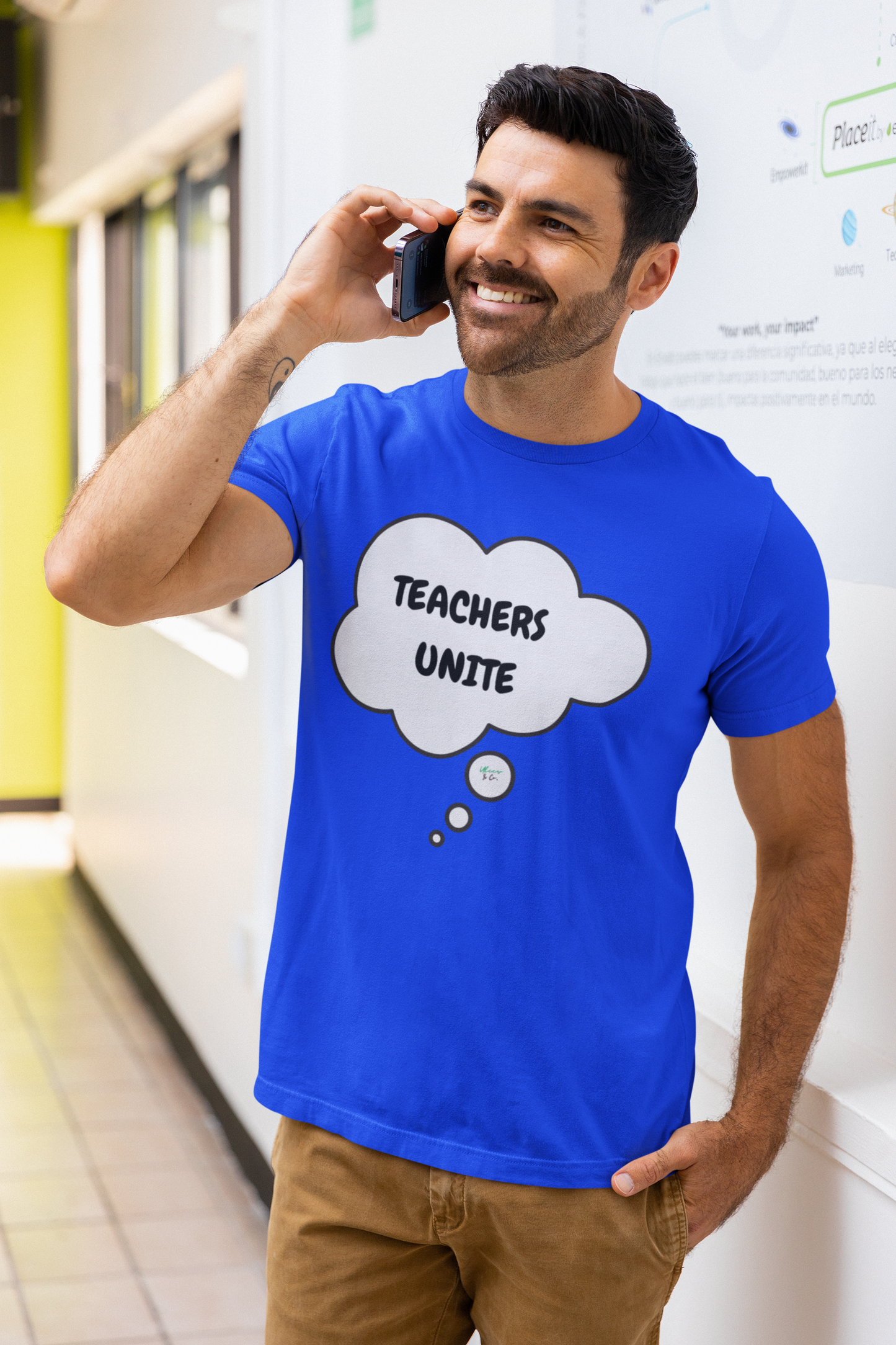 TEACHERS UNITE T-SHIRT IN THOUGHT BUBBLE GRAPHIC UNISEX TSHIRT FUNNY SAYINGS T SHIRT SARCASTIC SAYINGS T-SHIRT SARCASM TEES GIFTS FOR WOMEN GIFT FOR MEN