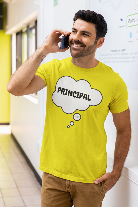 PRINCIPAL T-SHIRT IN THOUGHT BUBBLE GRAPHIC UNISEX TSHIRT OCCUPATION T-SHIRT JOB SHIRTS GIFTS FOR WOMEN GIFTS FOR MEN OCCUPATION TEE SHIRTS JOBS SHIRTS EDUCATION TEES