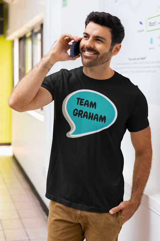 TEAM GRAHAM  T-SHIRT HOCKEY PLAYER CASUAL UNIQUE GRAPHIC UNISEX SPEECH BUBBLE SHIRT STREETWEAR FASHION OFF CAMPUS TEES OFF CAMPUS SERIES HOCKEY TEAM TEES BIRTHDAY GIFTS FOR WOMEN GIFT FOR MEN