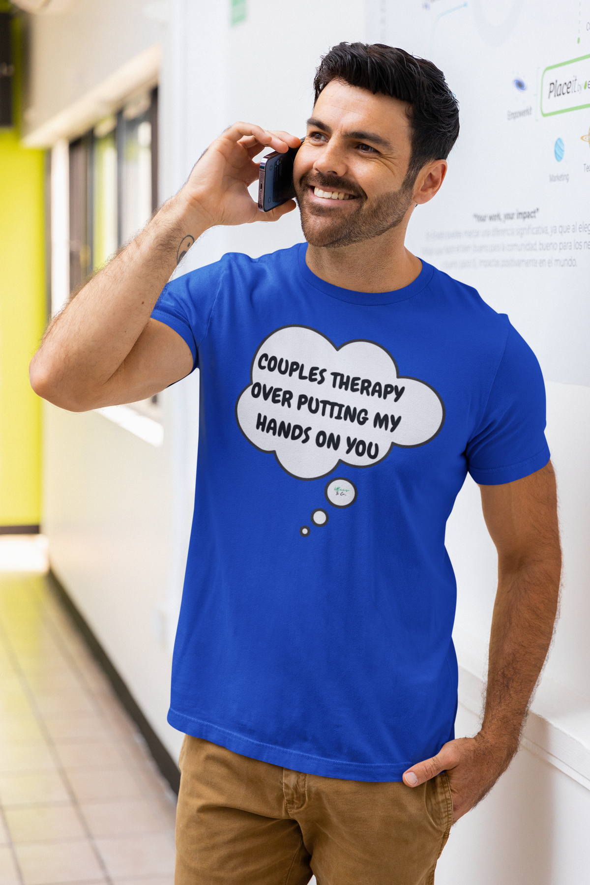 COUPLES THERAPY OVER PUTTING HANDS ON YOU T-SHIRT UNIQUE GRAPHIC UNISEX THOUGHT BUBBLE DESIGN SHIRT STREETWEAR FASHION FUNNY SAYINGS TEES SARCASTIC SAYINGS T-SHIRT HILARIOUS SHIRTS SARCASM TEES BIRTHDAY GIFTS FOR WOMEN GIFT FOR MEN CLOTHING BRAND