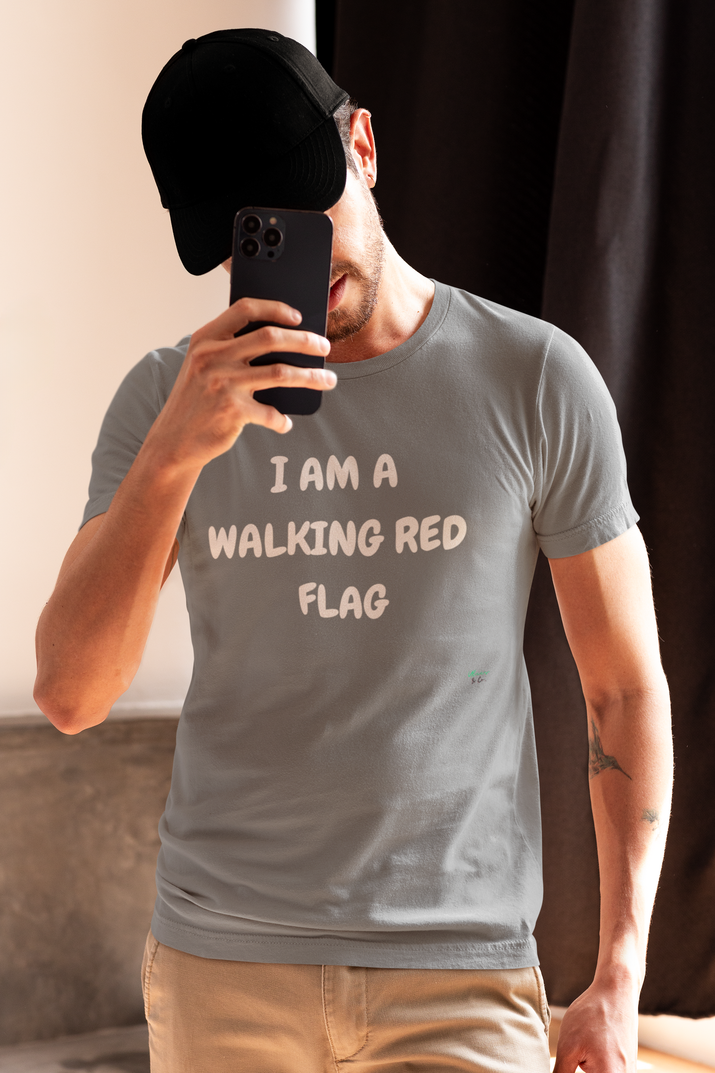 I AM A WALKING RED FLAG T-SHIRT IN UNISEX TSHIRT FUNNY SAYINGS T SHIRT SARCASTIC SAYINGS T-SHIRT SARCASM TEES GIFTS FOR WOMEN GIFT FOR MEN