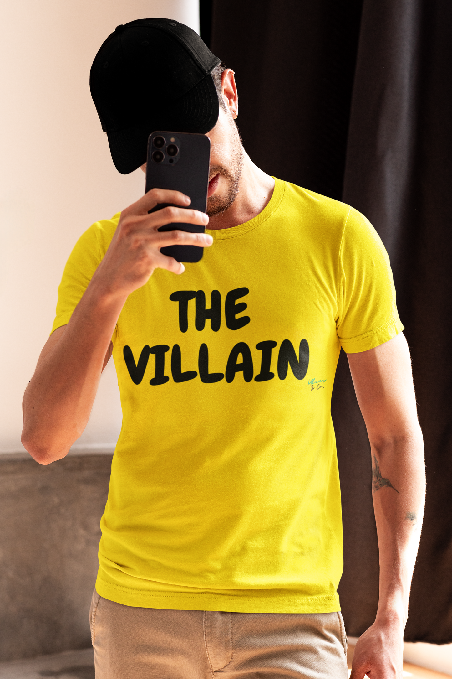 THE VILLAIN T-SHIRT UNIQUE GRAPHIC UNISEX TEXT ONLY SHIRT CASUAL STREETWEAR FASHION FUNNY SAYINGS TEES SARCASTIC SAYINGS T-SHIRT HILARIOUS SHIRTS SARCASM TEES BIRTHDAY GIFTS FOR WOMEN GIFT FOR MEN CLOTHING BRAND