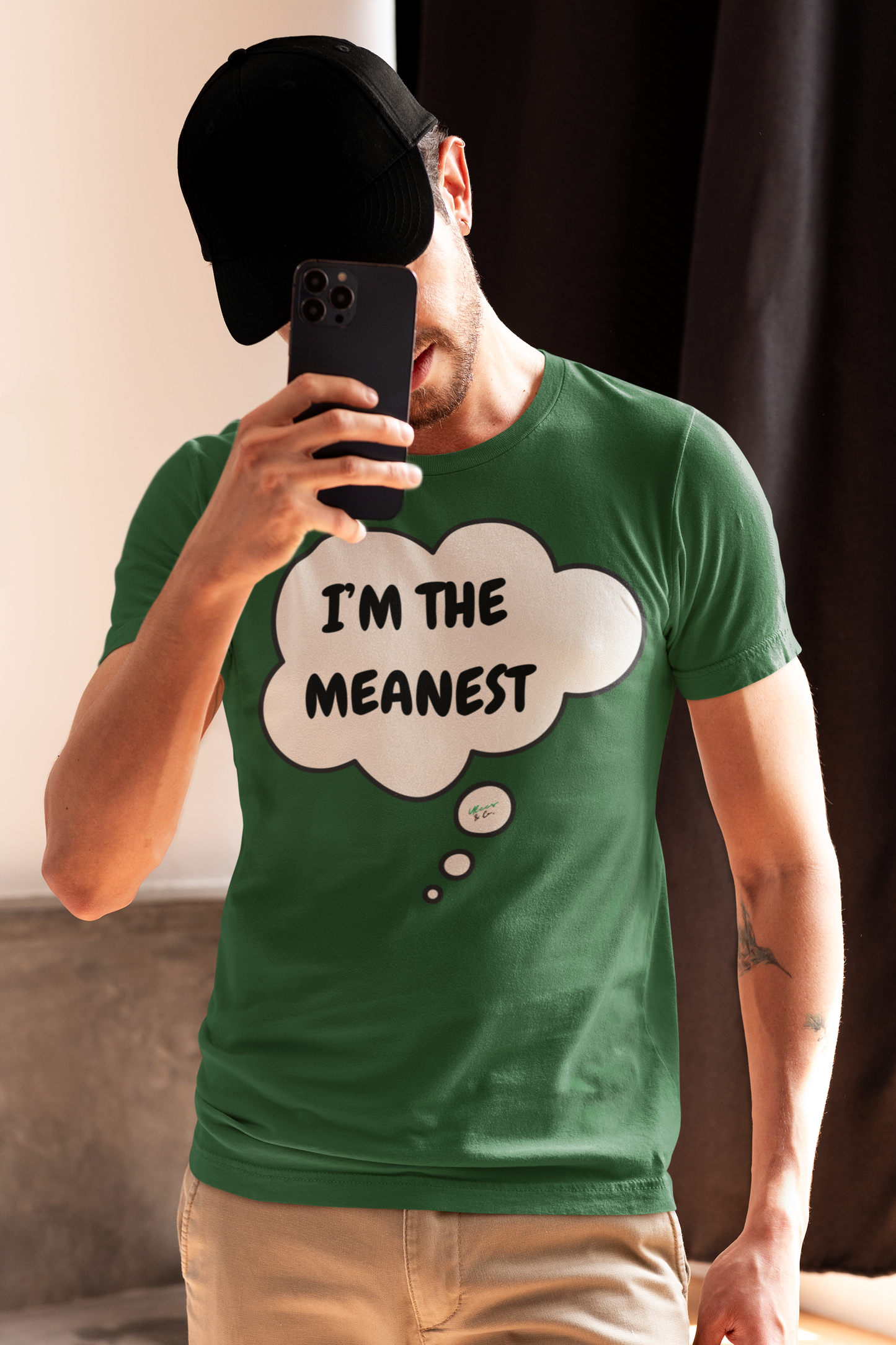 I'M THE MEANEST T-SHIRT IN THOUGHT BUBBLE UNISEX TSHIRT FUNNY SAYINGS T SHIRT SARCASTIC SAYINGS T-SHIRT SARCASM TEES GIFTS FOR WOMEN GIFT FOR MEN
