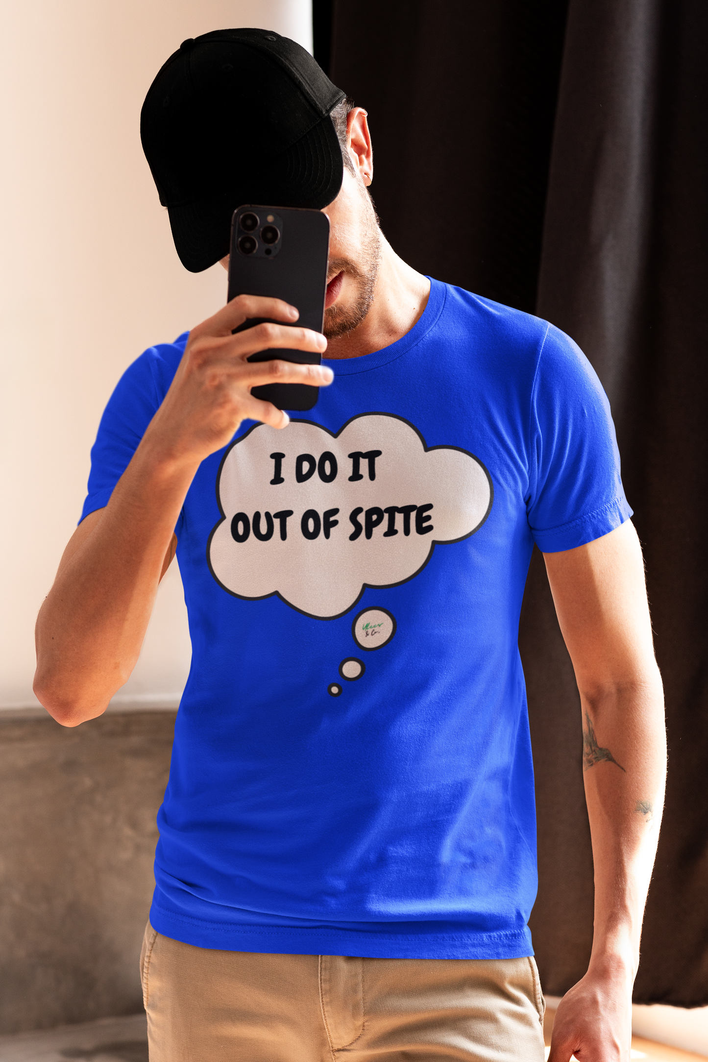 I DO IT OUT OF SPITE T-SHIRT IN THOUGHT BUBBLE UNISEX TSHIRT FUNNY SAYINGS T SHIRT SARCASTIC SAYINGS T-SHIRT SARCASM TEES GIFTS FOR WOMEN GIFT FOR MEN