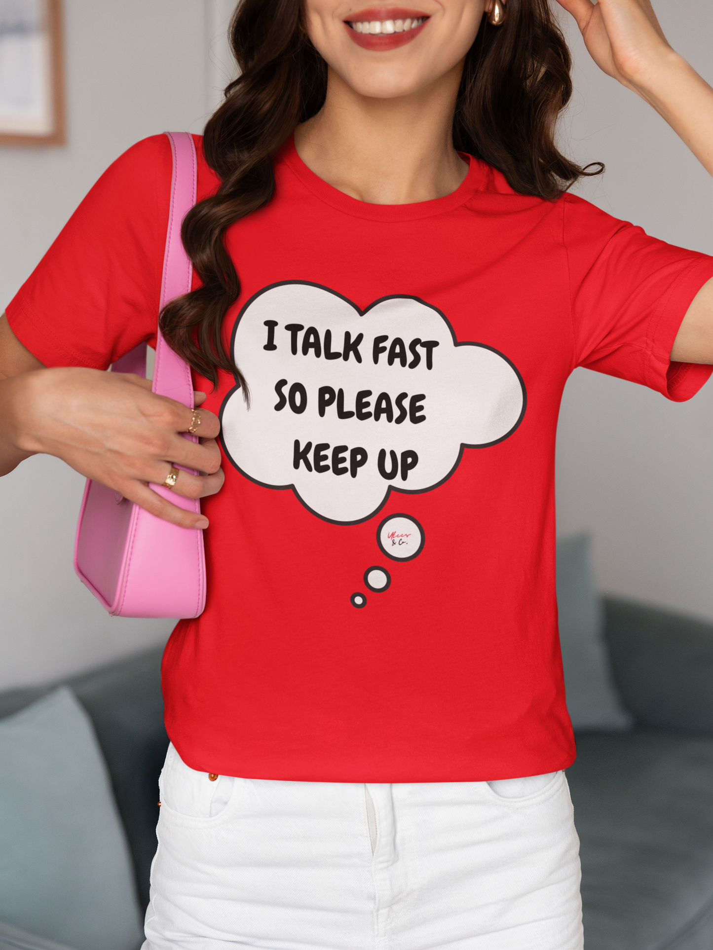 I TALK FAST SO PLEASE KEEP UP T-SHIRT IN THOUGHT BUBBLE UNISEX TSHIRT FUNNY SAYINGS T SHIRT SARCASTIC SAYINGS T-SHIRT SARCASM TEES