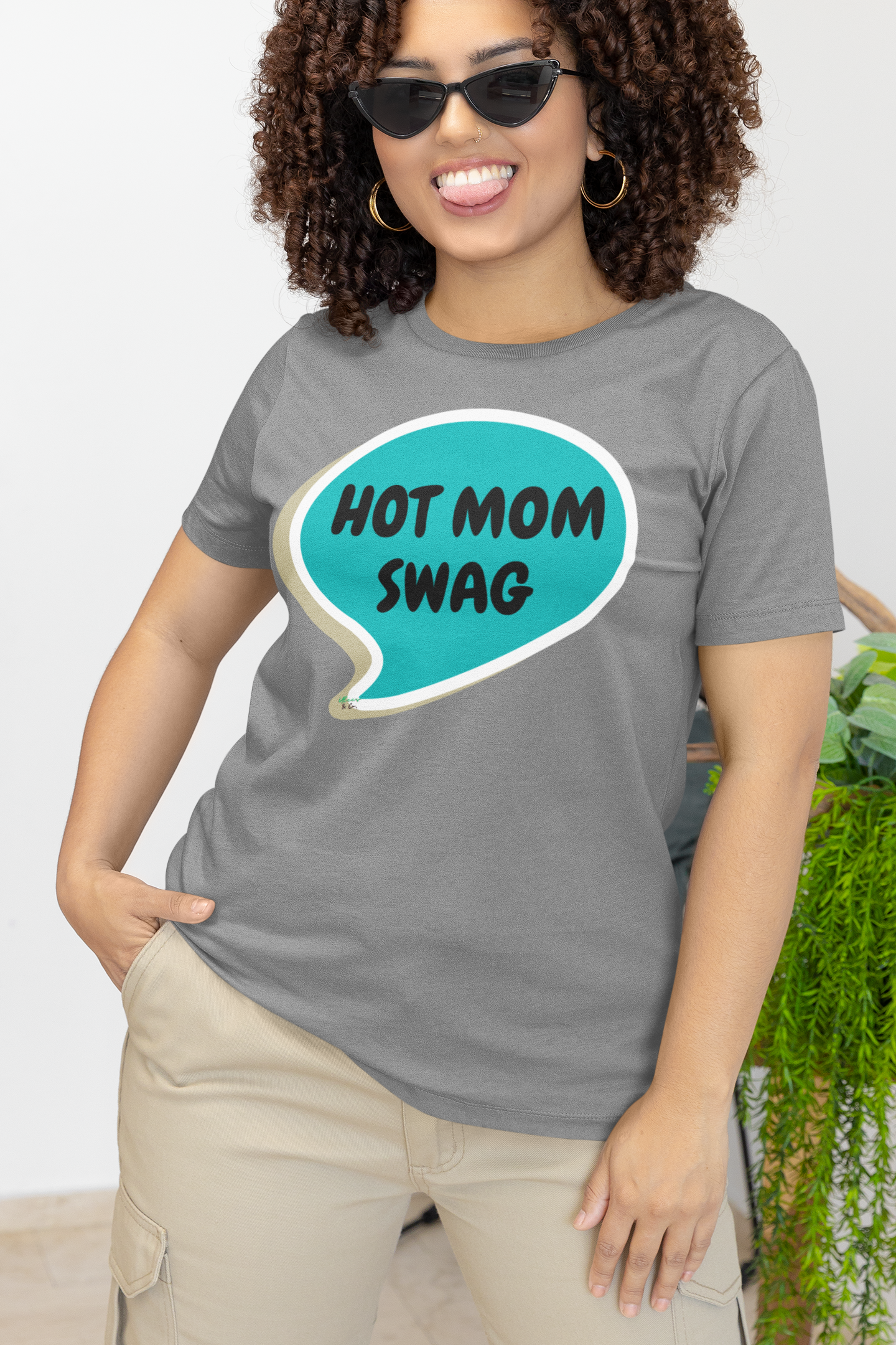 HOT MOM SWAG T-SHIRT IN SPEECH BUBBLE UNISEX TSHIRT FUNNY SAYINGS T SHIRT SARCASTIC SAYINGS T-SHIRT SARCASM TEES