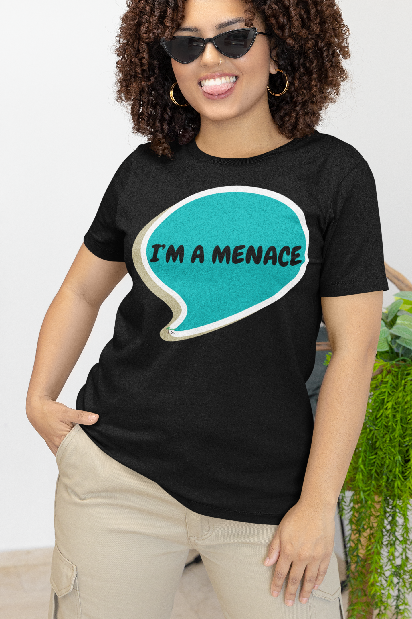 I'M A MENACE T-SHIRT IN SPEECH BUBBLE UNISEX TSHIRT FUNNY SAYINGS T SHIRT SARCASTIC SAYINGS T-SHIRT SARCASM TEES