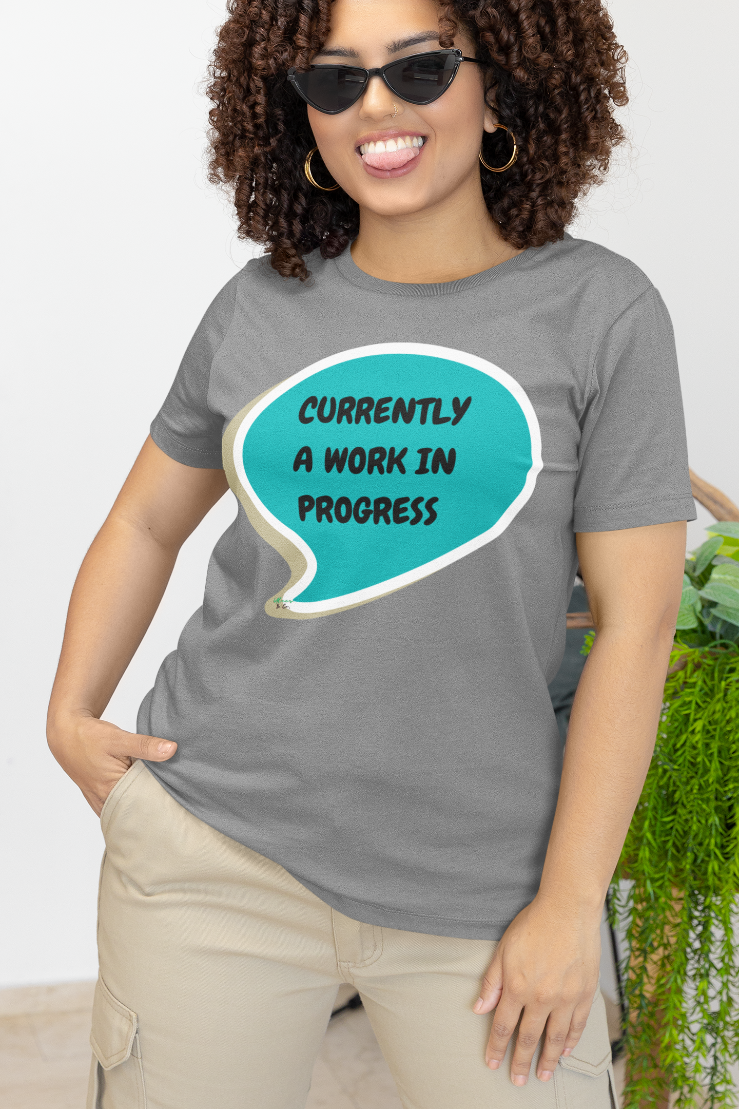 CURRENTLY A WORK IN PROGRESS T-SHIRT IN SPEECH BUBBLE GRAPHIC UNISEX TSHIRT FUNNY SAYINGS T SHIRT SARCASTIC SAYINGS T-SHIRT SARCASM TEES GIFTS FOR WOMEN GIFT FOR MEN