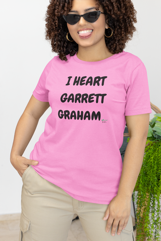 I HEART GARRETT GRAHAM T-SHIRT HOCKEY PLAYER CASUAL UNIQUE GRAPHIC UNISEX TEXT ONLY DESIGN SHIRT STREETWEAR FASHION OFF CAMPUS TEES OFF CAMPUS SERIES FOR HOCKEY TEAM FANS T-SHIRT GARRETT GRAHAM CHARACTER TEES GIFTS FOR WOMEN