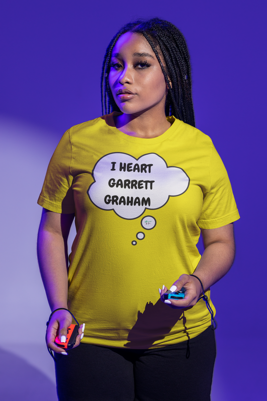 I HEART GARRETT GRAHAM T-SHIRT HOCKEY PLAYER CASUAL UNIQUE GRAPHIC UNISEX THOUGHT BUBBLE DESIGN SHIRT STREETWEAR FASHION OFF CAMPUS TEES OFF CAMPUS SERIES FOR HOCKEY TEAM FANS T-SHIRT GARRETT GRAHAM CHARACTER TEES GIFTS FOR WOMEN