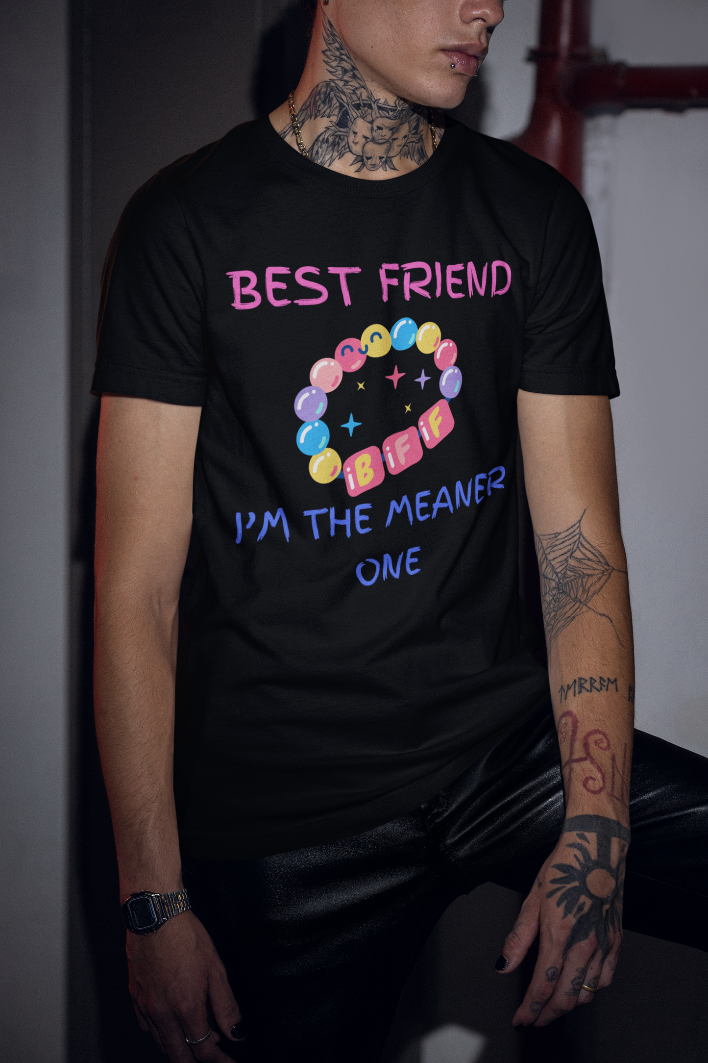 BEST FRIENDS I'M THE MEANER ONE T-SHIRT IN THOUGHT BUBBLE UNISEX TSHIRT FUNNY SAYINGS T SHIRT SARCASTIC SAYINGS T-SHIRT SARCASM TEES