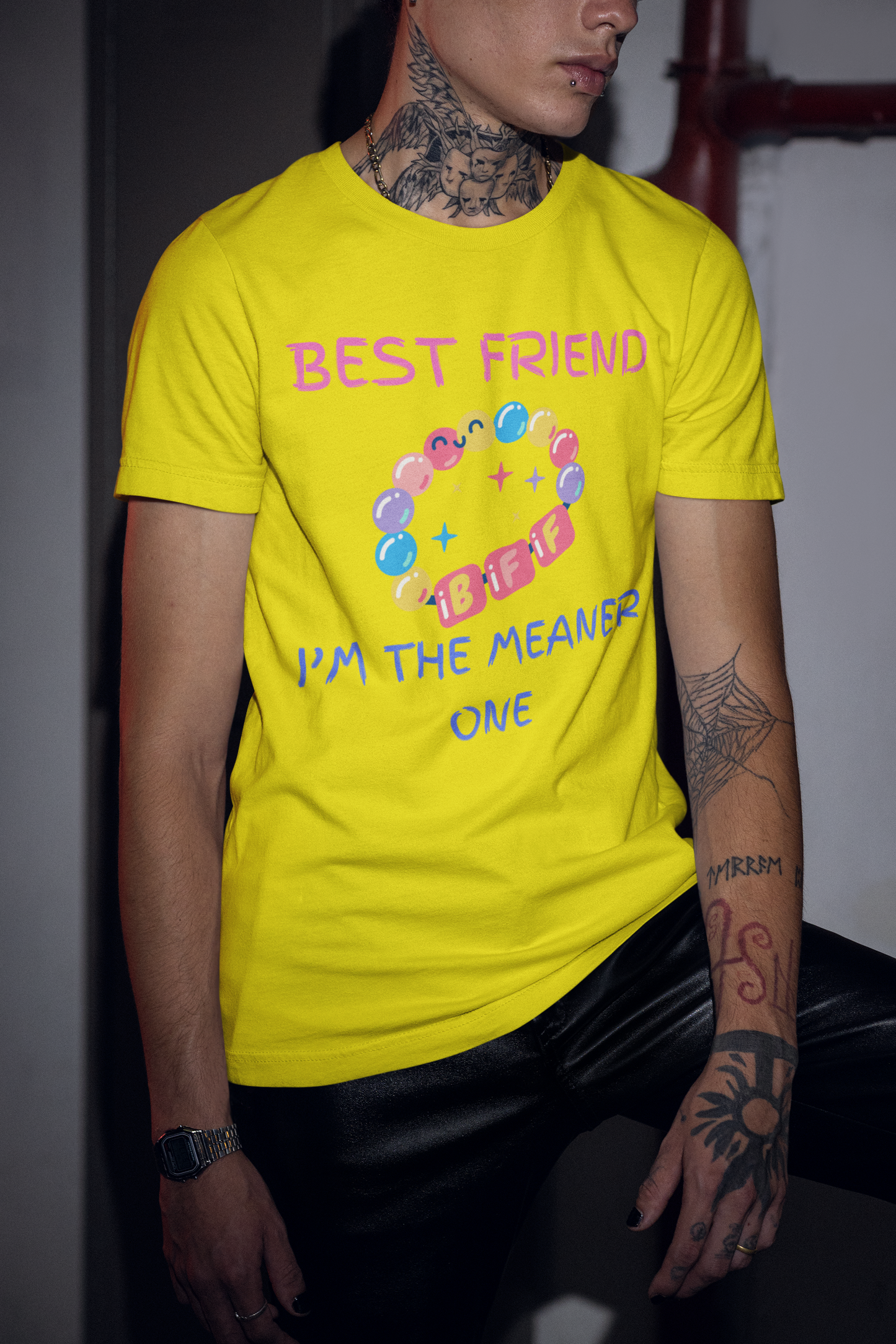 BEST FRIENDS I'M THE MEANER ONE T-SHIRT IN THOUGHT BUBBLE UNISEX TSHIRT FUNNY SAYINGS T SHIRT SARCASTIC SAYINGS T-SHIRT SARCASM TEES