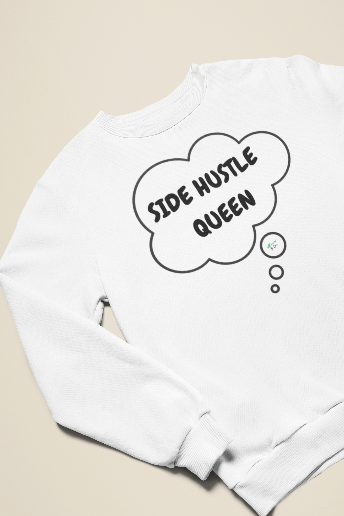 SIDE HUSTLE QUEEN SWEATSHIRT IN THOUGHT BUBBLE GRAPHIC UNISEX CREWNECK PULLOVER SWEATSHIRT ENTREPRENEUR SWEATER SWEATSHIRTS SECOND JOBS SWEATSHIRTS FOR WOMEN SWEATSHIRTS SIDE HUSTLE JOBS FOR MEN GIFT IDEAS