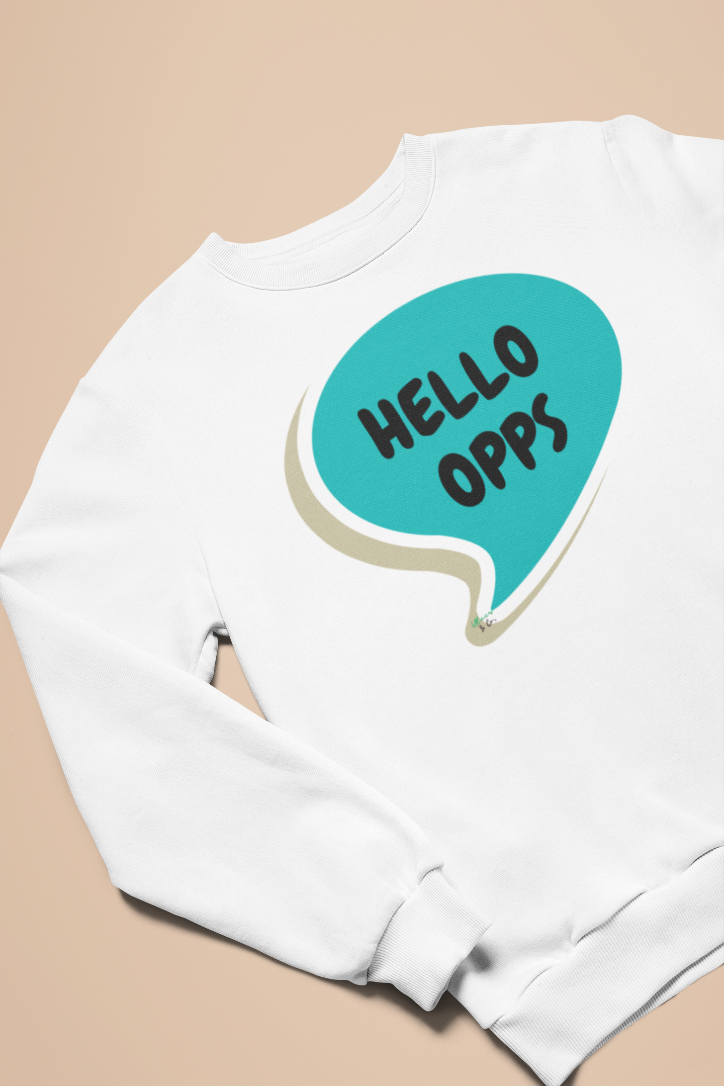 HELLO OPPS OPPONENTS TEES TSHIRTS TO ADDRESS HATERS IN PULLOVER CREWNECK SWEATSHIRT SPEECH BUBBLE DESIGN UNIQUE GRAPHIC UNISEX SWEATER STREETWEAR FASHION BIRTHDAY GIFTS FOR WOMEN GIFT FOR MEN