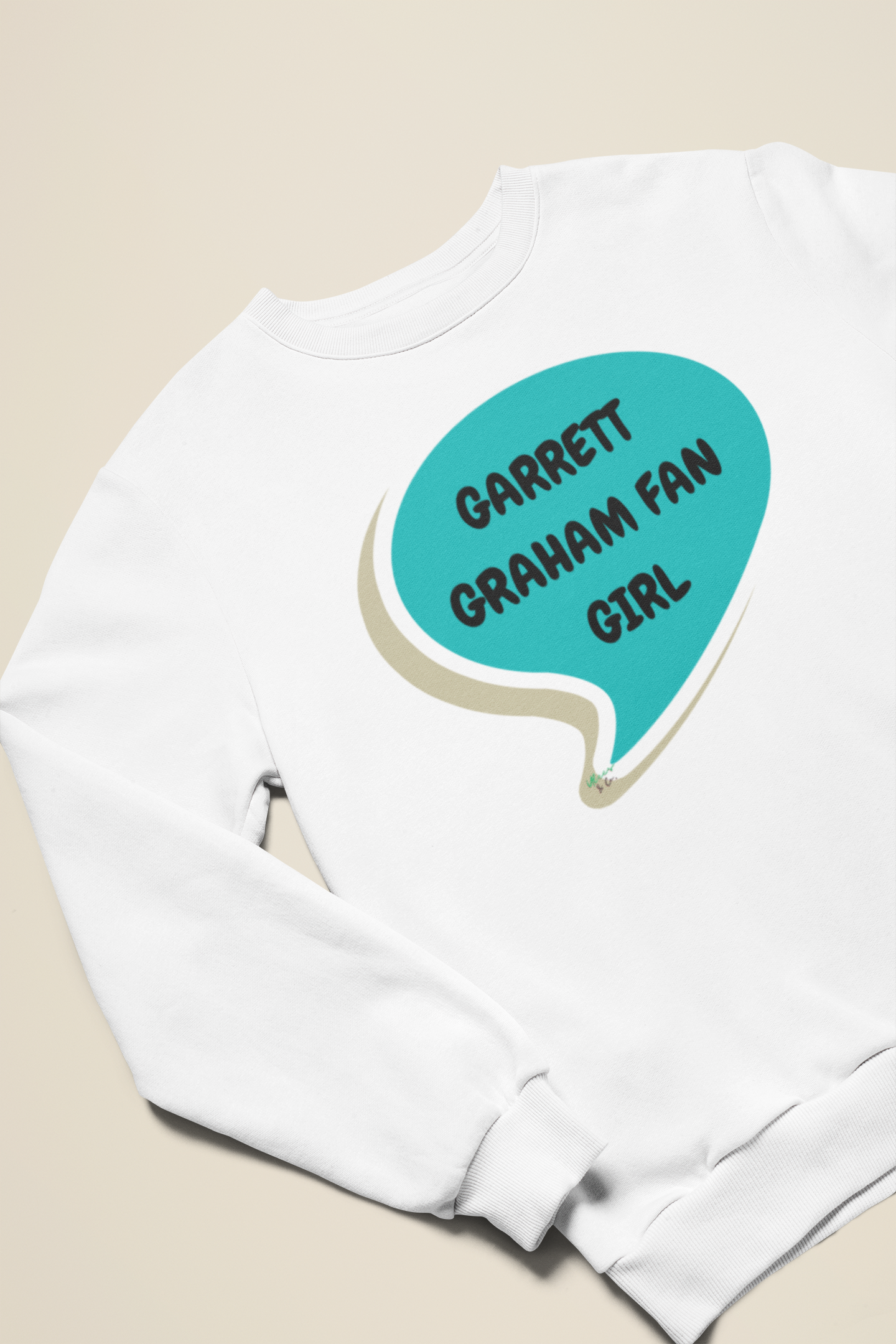 GARRETT GRAHAM FAN GIRL SWEATSHIRT HOCKEY UNIQUE GRAPHIC UNISEX PULLOVER SWEATSHIRT SPEECH BUBBLE SWEATER OFF CAMPUS TEES BELMONT CAMELI FAN OFF CAMPUS SERIES HOCKEY SWEATSHIRT GARRETT GRAHAM CHARACTER SWEATERS BIRTHDAY GIFTS FOR WOMEN GIFT FOR MEN