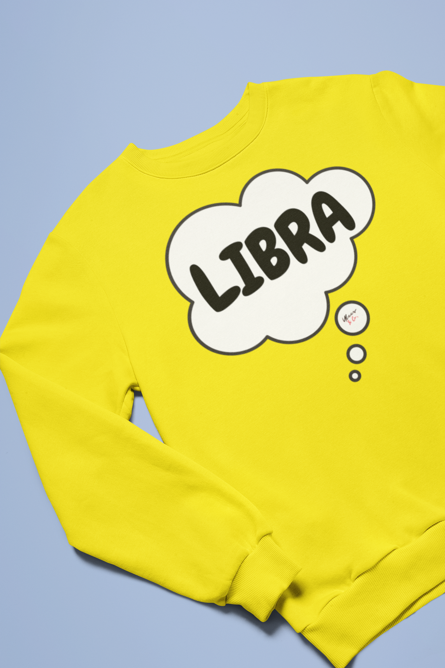 LIBRA ZODIAC SIGN IN THOUGHT BUBBLE UNISEX CREWNECK PULLOVER SWEATSHIRT LIBRA ZODIAC SIGN TRENDY SWEATERS BIRTHDAY LIBRA ZODIAC SIGN GIFTS LIBRA ZODIAC SYMBOLS SWEATSHIRT LIBRA ZODIAC SEASON