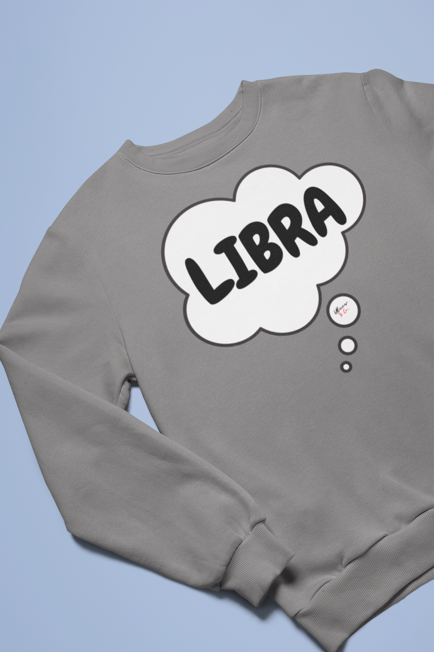 LIBRA ZODIAC SIGN IN THOUGHT BUBBLE UNISEX CREWNECK PULLOVER SWEATSHIRT LIBRA ZODIAC SIGN TRENDY SWEATERS BIRTHDAY LIBRA ZODIAC SIGN GIFTS LIBRA ZODIAC SYMBOLS SWEATSHIRT LIBRA ZODIAC SEASON