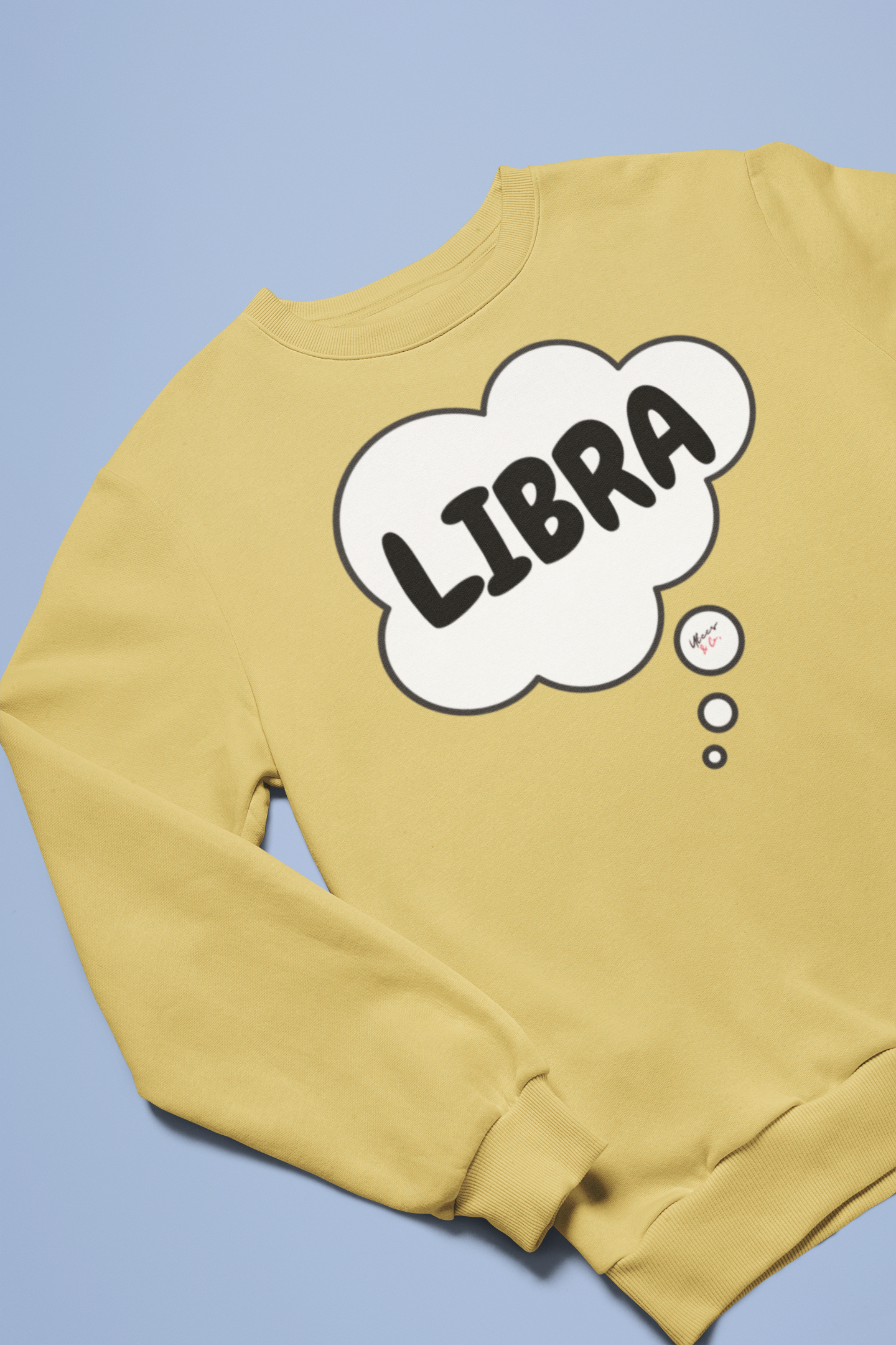 LIBRA ZODIAC SIGN IN THOUGHT BUBBLE UNISEX CREWNECK PULLOVER SWEATSHIRT LIBRA ZODIAC SIGN TRENDY SWEATERS BIRTHDAY LIBRA ZODIAC SIGN GIFTS LIBRA ZODIAC SYMBOLS SWEATSHIRT LIBRA ZODIAC SEASON