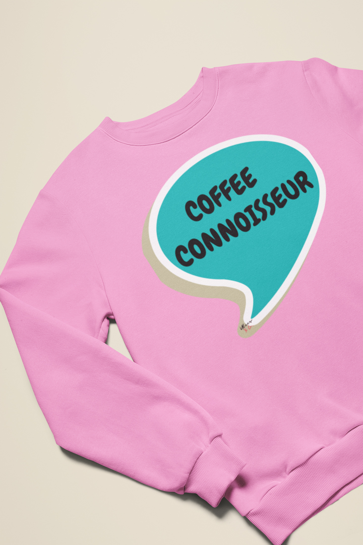 COFFEE CONNOISSEUR SWEATSHIRT IN SPEECH BUBBLE UNISEX PULLOVER CREWNECK SWEATSHIRT FOR COFFEE DRINKERS SWEATSHIRT GIFT FOR COFFEE LOVERS