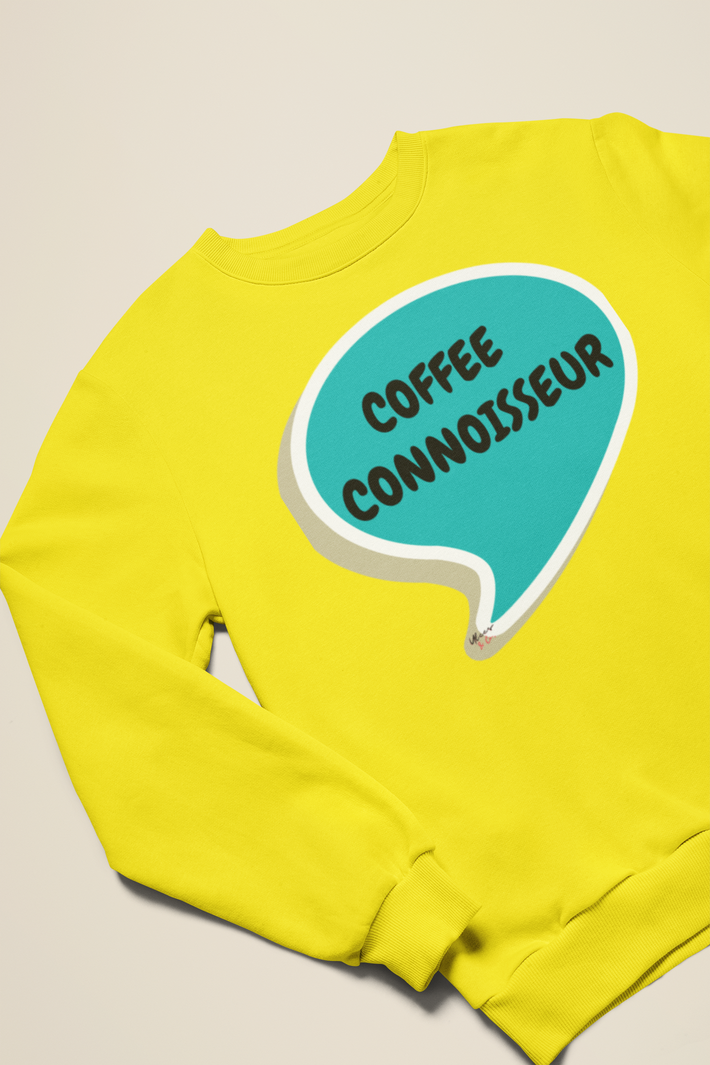 COFFEE CONNOISSEUR SWEATSHIRT IN SPEECH BUBBLE UNISEX PULLOVER CREWNECK SWEATSHIRT FOR COFFEE DRINKERS SWEATSHIRT GIFT FOR COFFEE LOVERS