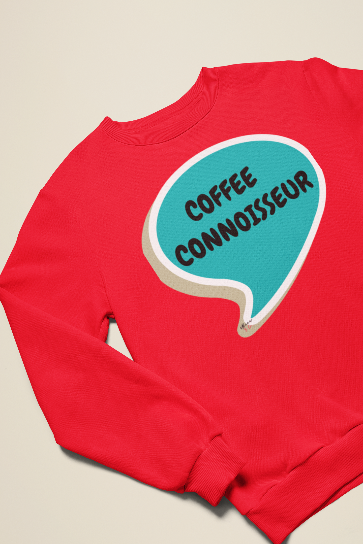 COFFEE CONNOISSEUR SWEATSHIRT IN SPEECH BUBBLE UNISEX PULLOVER CREWNECK SWEATSHIRT FOR COFFEE DRINKERS SWEATSHIRT GIFT FOR COFFEE LOVERS