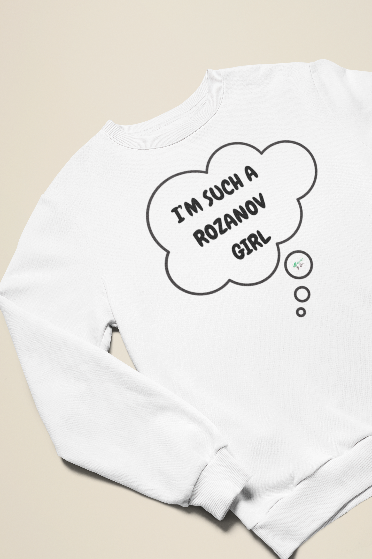 I'M SUCH A ROZANOV GIRL SWEATSHIRT IN THOUGHT BUBBLE GRAPHIC UNISEX CREWNECK PULLOVER SWEATSHIRT HEATED RIVALRY SWEATER ILYA ROZANOV SWEATSHIRTS FOR WOMEN SWEATSHIRTS FOR MEN HOCKEY PLAYERS GIFT IDEAS JERSEY NUMBER T-SHIRT FAN MERCH HOCKEY ROMANCE