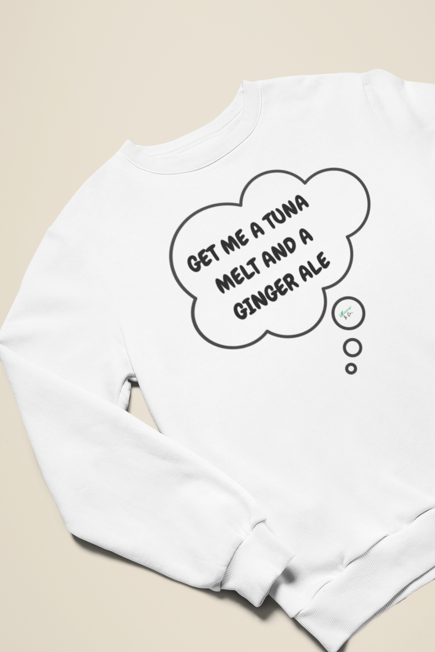 GET ME A TUNA MELT AND A GINGER ALE SWEATSHIRT IN THOUGHT BUBBLE GRAPHIC UNISEX CREWNECK PULLOVER SWEATSHIRT HEATED RIVALRY SWEATER SHANE HOLLANDER SWEATSHIRTS FOR WOMEN SWEATSHIRTS FOR MEN HOCKEY PLAYERS GIFT IDEAS JERSEY NUMBER T-SHIRT HOCKEY ROMANCE