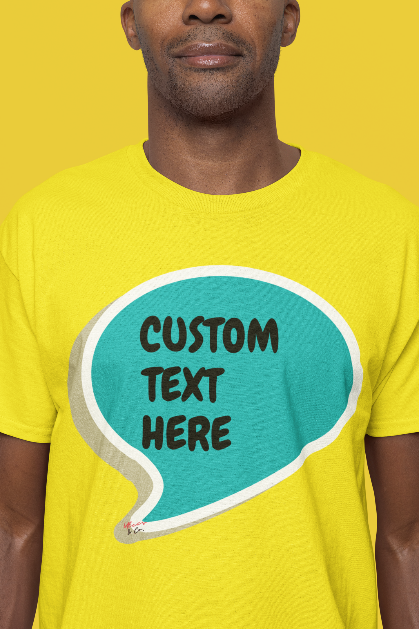 PERSONALIZE TSHIRT CREATE A CUSTOM TEE SHIRT IN SPEECH BUBBLE UNISEX T-SHIRT ADD A NAME OR FUNNY SAYING IN THE SPEECH BUBBLE CUSTOMIZE TO MAKE IT YOUR OWN OR CREATE A TSHIRT FOR A FRIEND FOR MEN AND WOMEN GREAT GIFTS