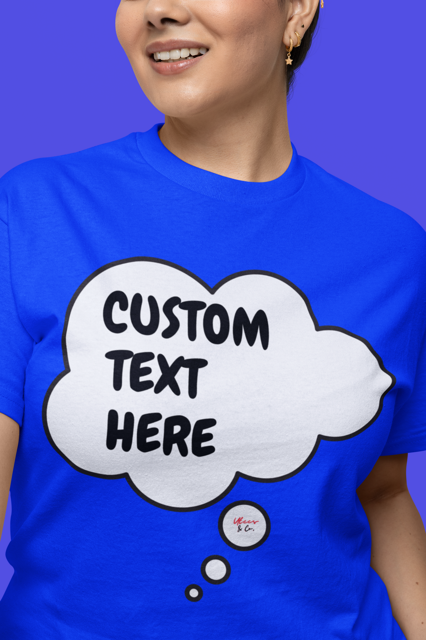 PERSONALIZE T-SHIRT CREATE A CUSTOMIZE SHIRT IN THOUGHT BUBBLE FOR UNISEX T-SHIRT PERSONALIZED FOR YOURSELF OR A GIFT CUSTOM FUNNY OR SARCASTIC SAYINGS OR A NAME ITS UP TO YOU SHIRT FOR WOMEN FOR MEN TSHIRT