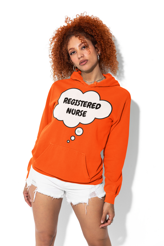 REGISTERED NURSE HOODIE IN THOUGHT BUBBLE GRAPHIC HOODIE UNISEX PULLOVER HOODIE OCCUPATION UNISEX HOODIE JOB HOODIES GIFTS FOR WOMEN GIFTS FOR MEN OCCUPATION