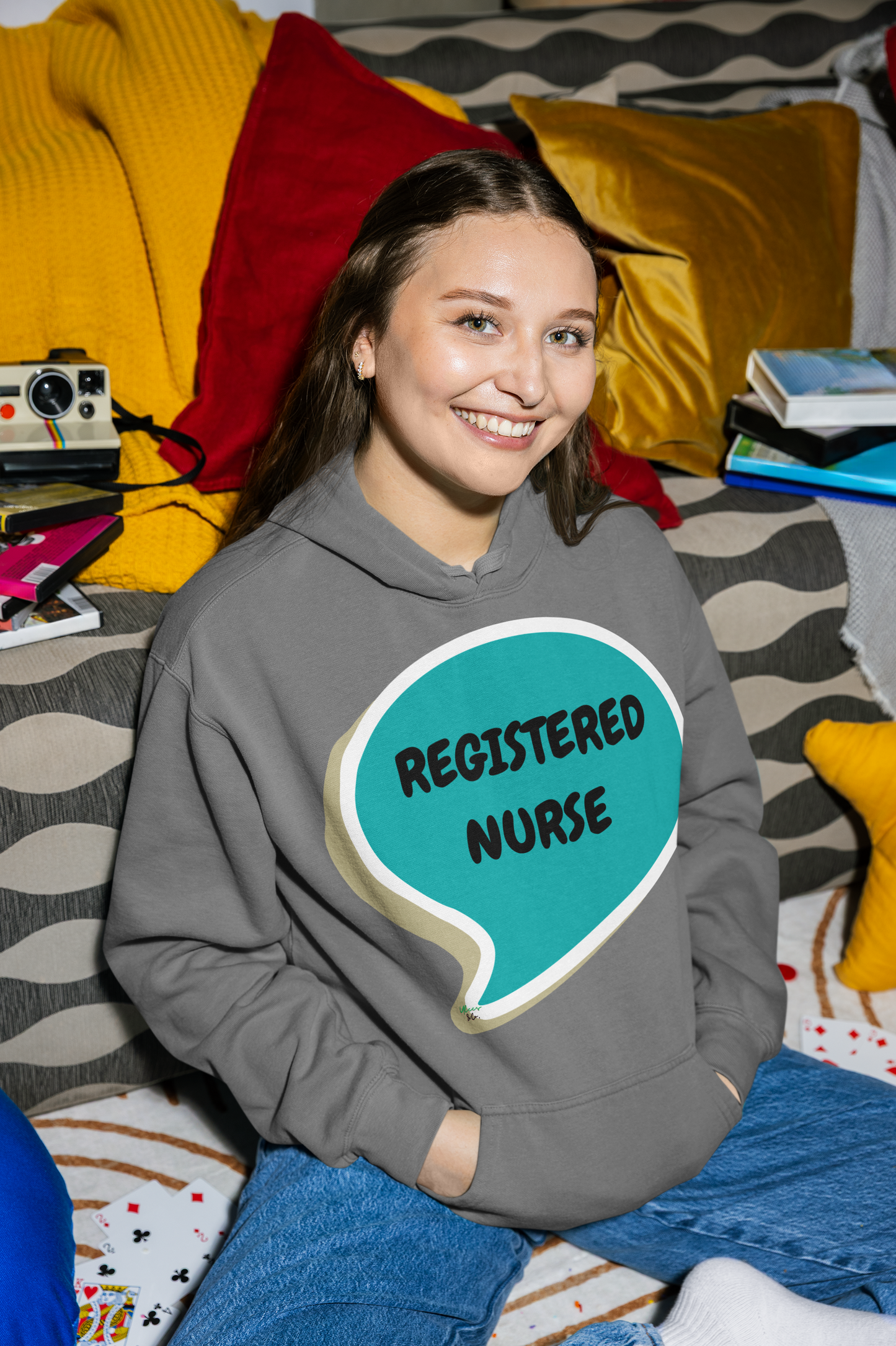 REGISTERED NURSE HOODIE IN SPEECH BUBBLE GRAPHIC HOODIE UNISEX PULLOVER HOODIE OCCUPATION UNISEX HOODIE JOB HOODIES GIFTS FOR WOMEN GIFTS FOR MEN OCCUPATION