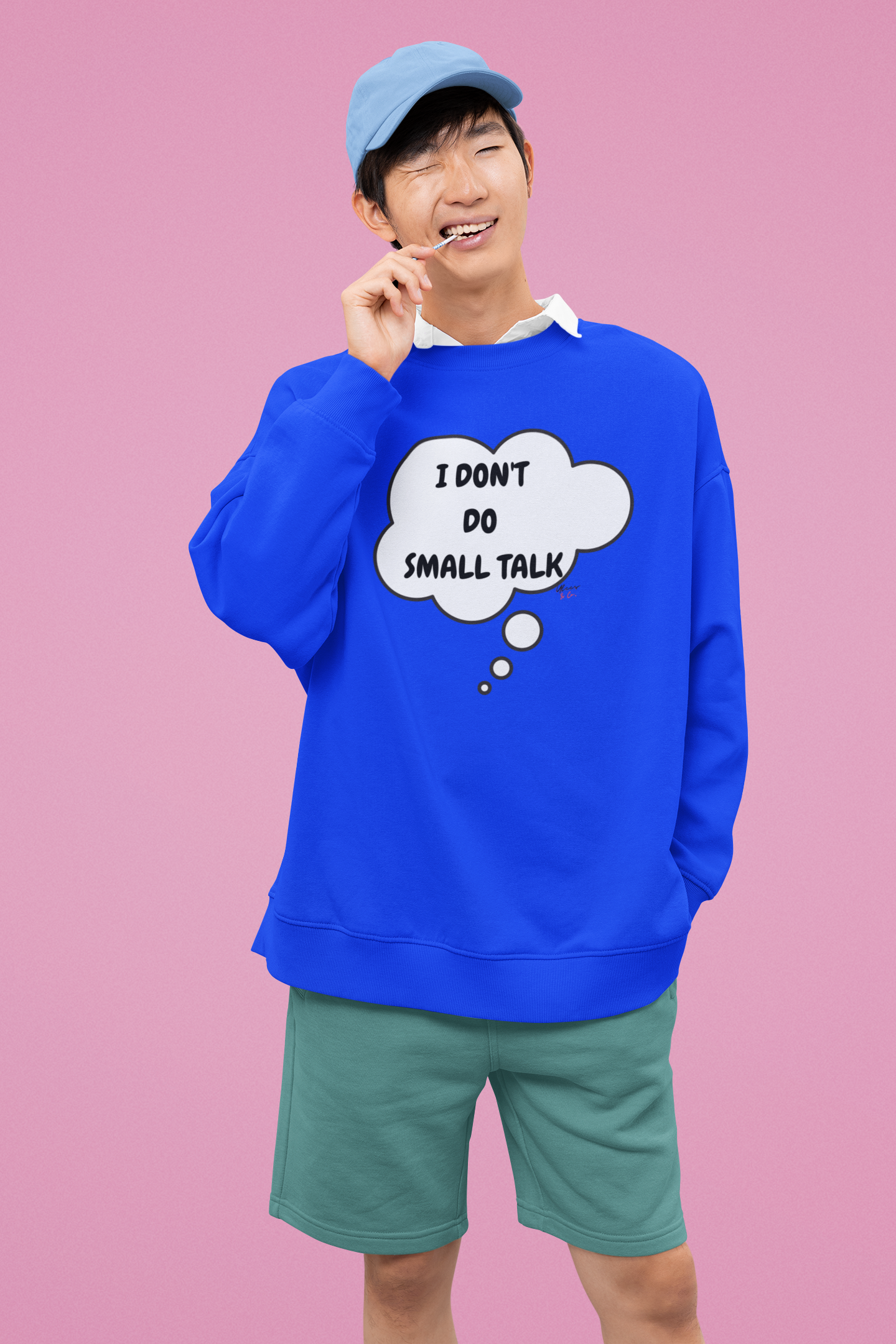 I DON'T DO SMALL TALK THOUGHT BUBBLE SWEATSHIRT SARCASTIC SWEATERS FOR HER FUNNY SAYINGS FOR GIFT FOR HIM UNISEX PULLOVER CREWNECK SWEATSHIRTS TRENDY FUN