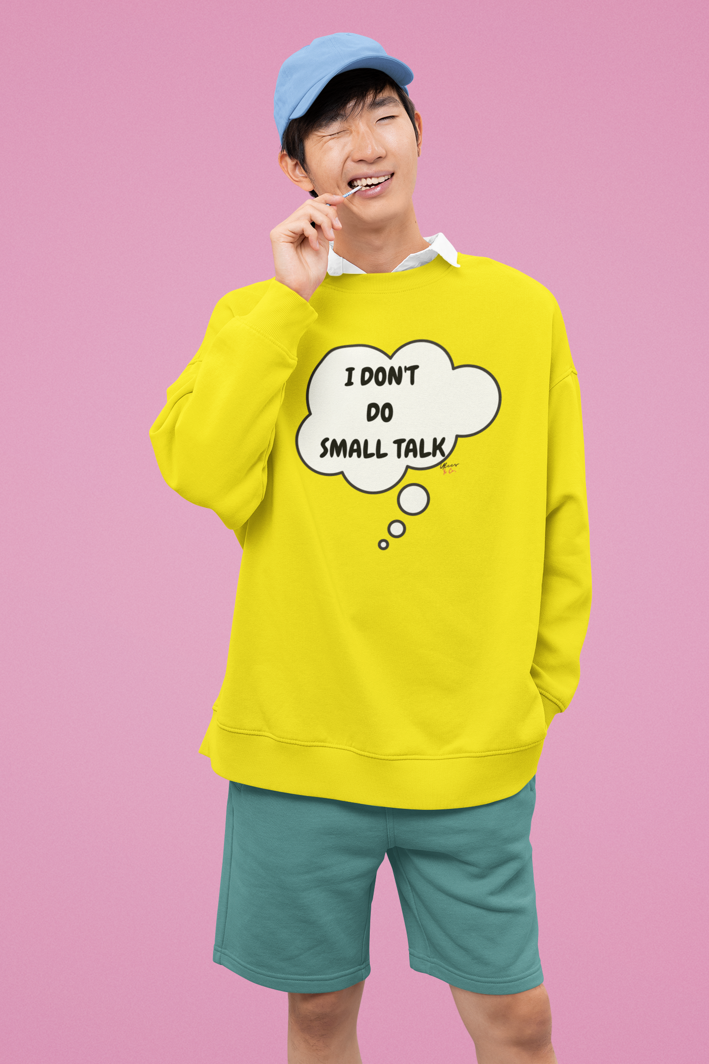 I DON'T DO SMALL TALK THOUGHT BUBBLE SWEATSHIRT SARCASTIC SWEATERS FOR HER FUNNY SAYINGS FOR GIFT FOR HIM UNISEX PULLOVER CREWNECK SWEATSHIRTS TRENDY FUN