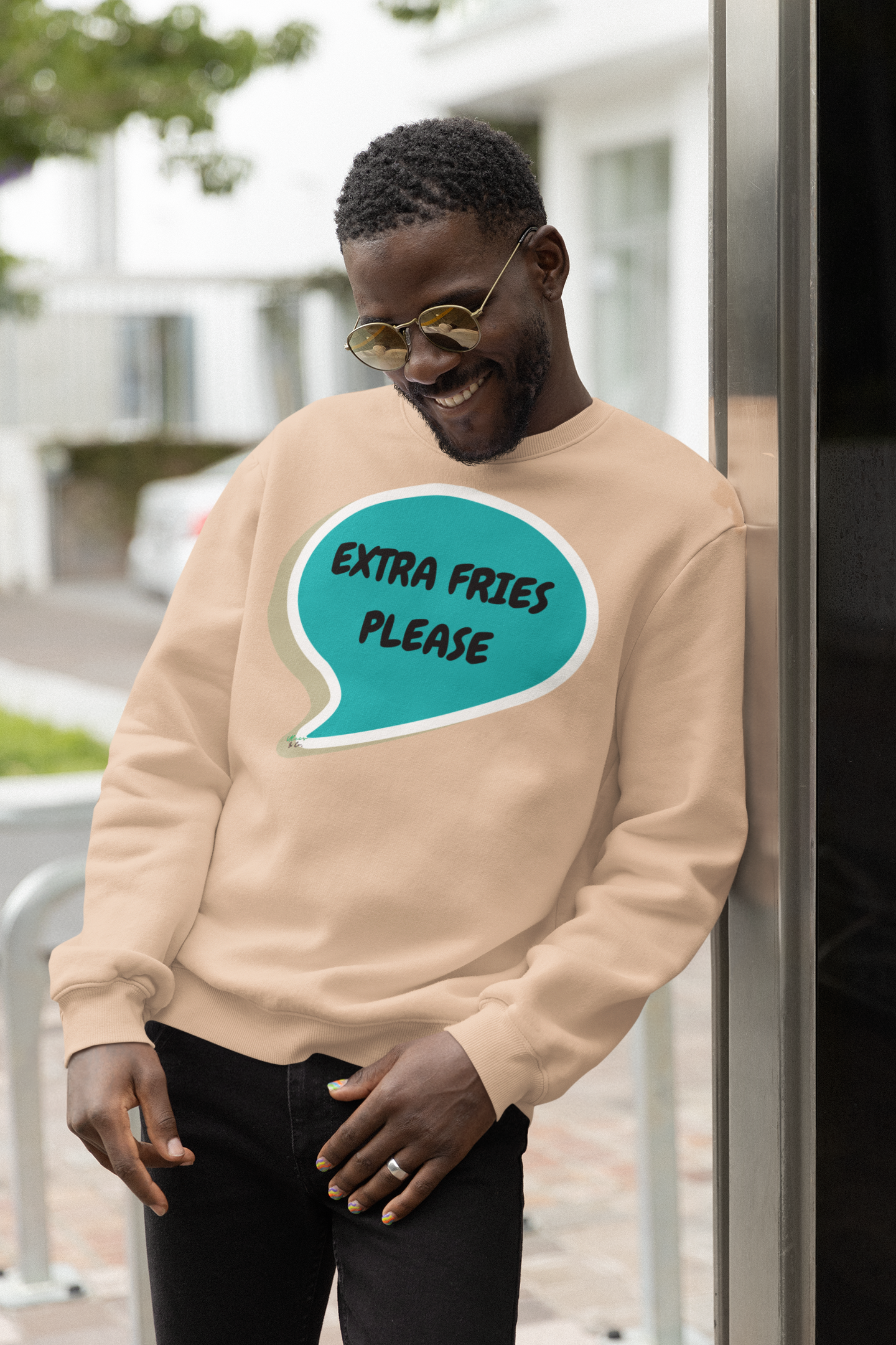 EXTRA FRIES PLEASE SWEATSHIRT IN SPEECH BUBBLE UNISEX CREWNECK PULLOVER SWEATSHIRT FUNNY SAYINGS SWEATER SARCASTIC SAYINGS SWEATSHIRTS FOR MEN SWEATSHIRTS FOR WOMEN