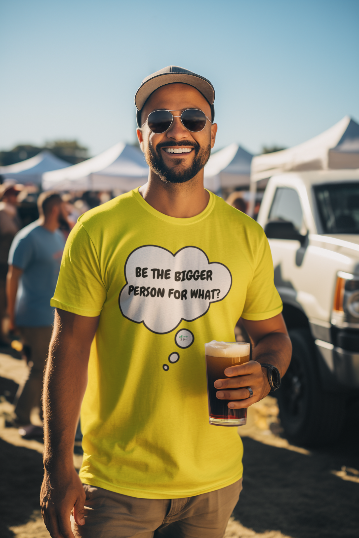 BE THE BIGGER PERSON FOR WHAT?  T-SHIRT IN THOUGHT BUBBLE UNISEX TSHIRT FUNNY SAYINGS T SHIRT SARCASTIC SAYINGS T-SHIRT SARCASM TEES