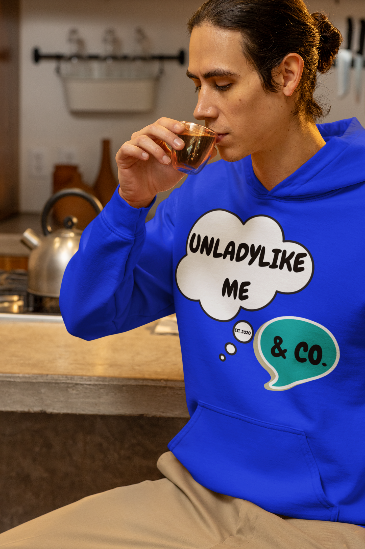 UNLADYLIKE ME & CO. BRAND LOGO UNISEX PULLOVER HOODIE FOR WOMEN REPRESENTS ALWAYS BEING YOURSELF GIFT FOR MEN BRAND LOGO HOODED SWEATER