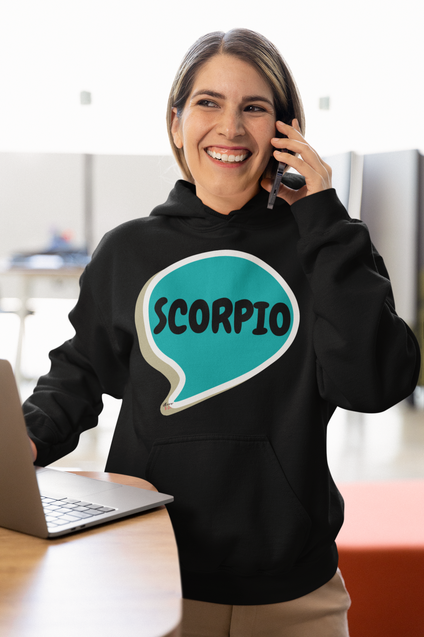 SCORPIO ZODIAC SIGN HOODIE IN SPEECH BUBBLE SCORPIO HOROSCOPE BIRTHDAY SIGN GIFT FOR BIRTHDAY SCORPIO SEASON SCORPIO ASTROLOGY SIGN HOODIE