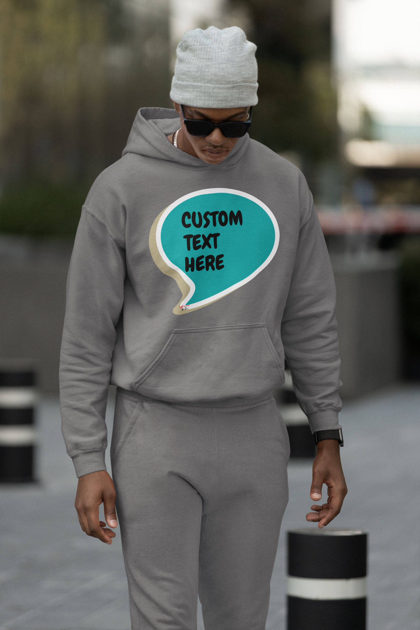 PERSONALIZED CUSTOM SPEECH BUBBLE CREATE A PERSONALIZED UNISEX PULLOVER HOODIE MAKES A GREAT GIFT FOR MEN OR WOMEN CUSTOMIZE A NAME OR FUNNY OR SARCASTIC SAYINGS FOR THE HOODIE