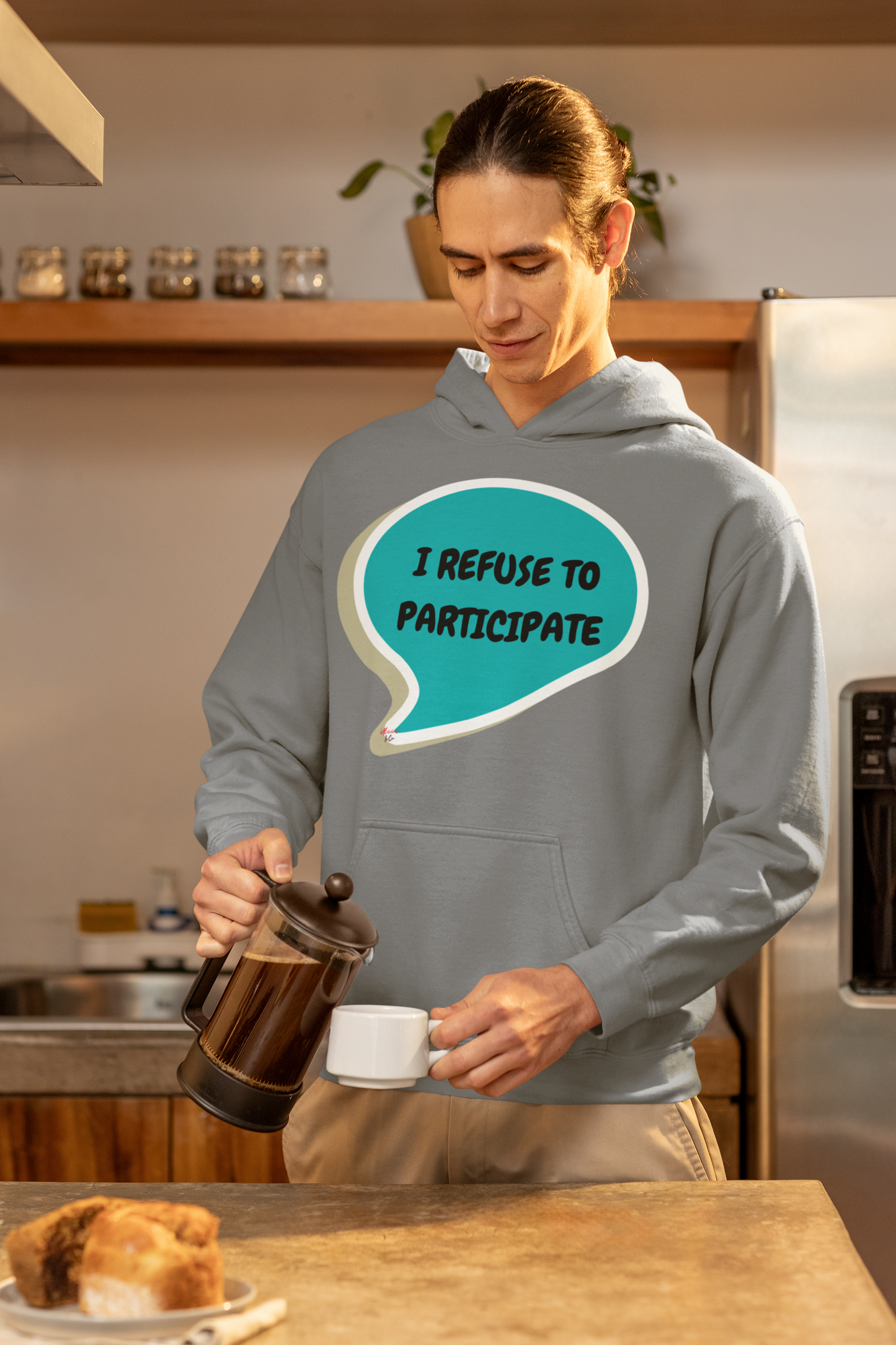 I REFUSE TO PARTICIPATE HOODIE IN SPEECH BUBBLE UNISEX PULLOVER HOODIE FOR WOMEN SARCASTIC HOODIE FOR MEN FUNNY SAYINGS HOODIES AS GIFTS