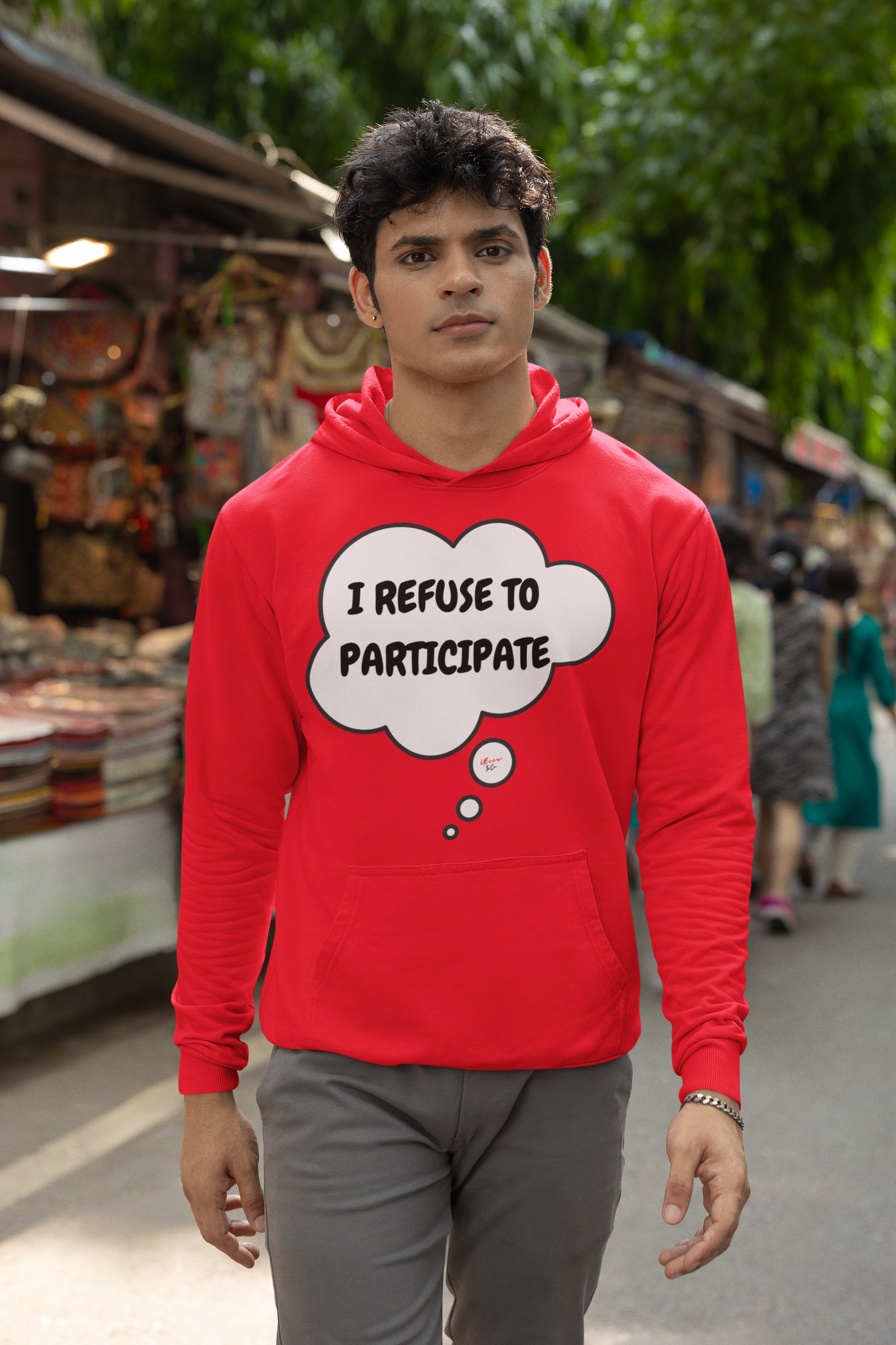 I REFUSE TO PARTICIPATE HOODIE IN THOUGHT BUBBLE UNISEX PULLOVER HOODIES SARCASTIC HOODIE FUNNY SAYING HOODIE FOR WOMEN SARCASTIC HOODIE FOR MEN GREAT GIFTS FOR FRIENDS