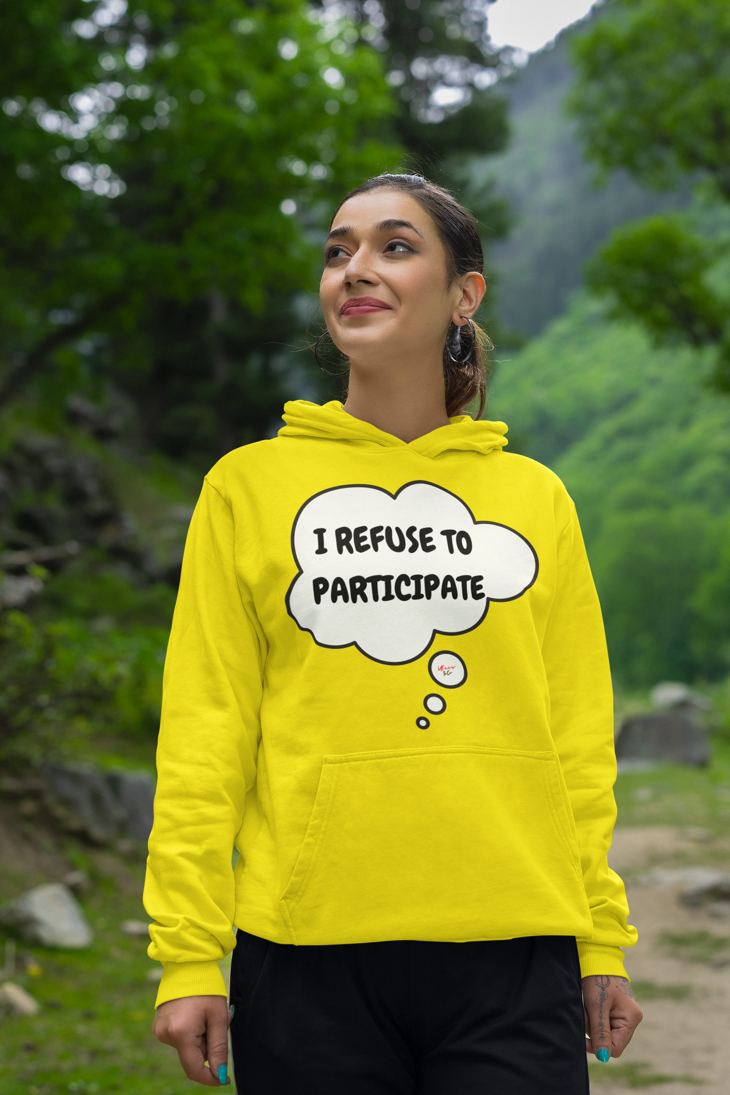 I REFUSE TO PARTICIPATE HOODIE IN THOUGHT BUBBLE UNISEX PULLOVER HOODIES SARCASTIC HOODIE FUNNY SAYING HOODIE FOR WOMEN SARCASTIC HOODIE FOR MEN GREAT GIFTS FOR FRIENDS