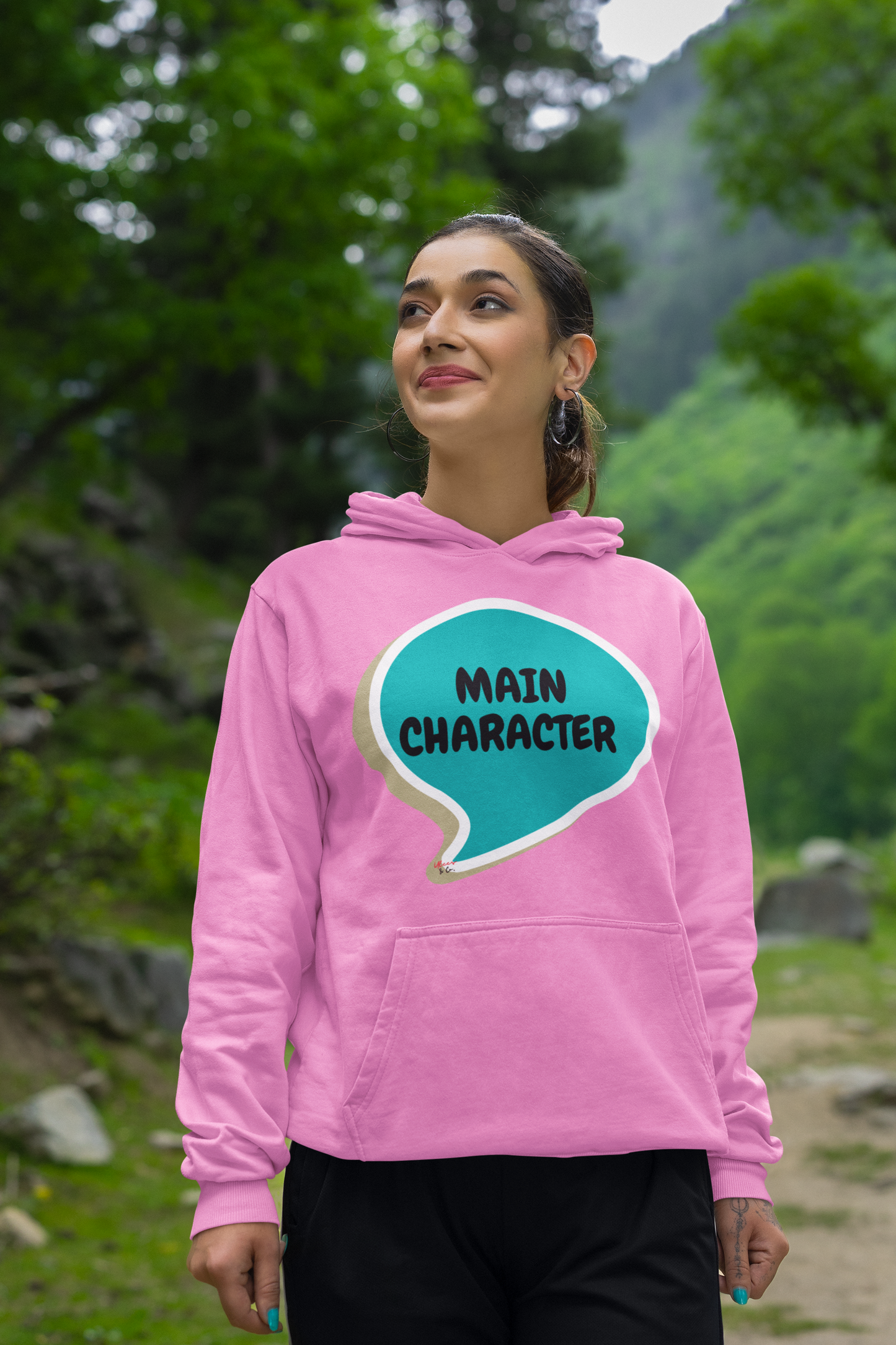 MAIN CHARACTER HOODIE IN SPEECH BUBBLE UNISEX PULLOVER HOODIE FUNNY SAYINGS HOODIE FOR WOMEN SARCASTIC SAYINGS HOODIE FOR MEN