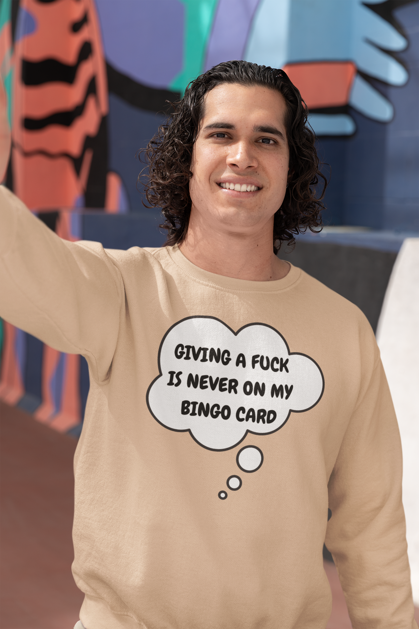 GIVING A FUCK IS NEVER ON MY BINGO CARD SWEATSHIRT IN THOUGHT BUBBLE GRAPHIC UNISEX CREWNECK PULLOVER SWEATSHIRT FUNNY SAYINGS SWEATER SARCASTIC SAYINGS SWEATSHIRTS FOR WOMEN SWEATSHIRTS FOR MEN GIFT IDEAS