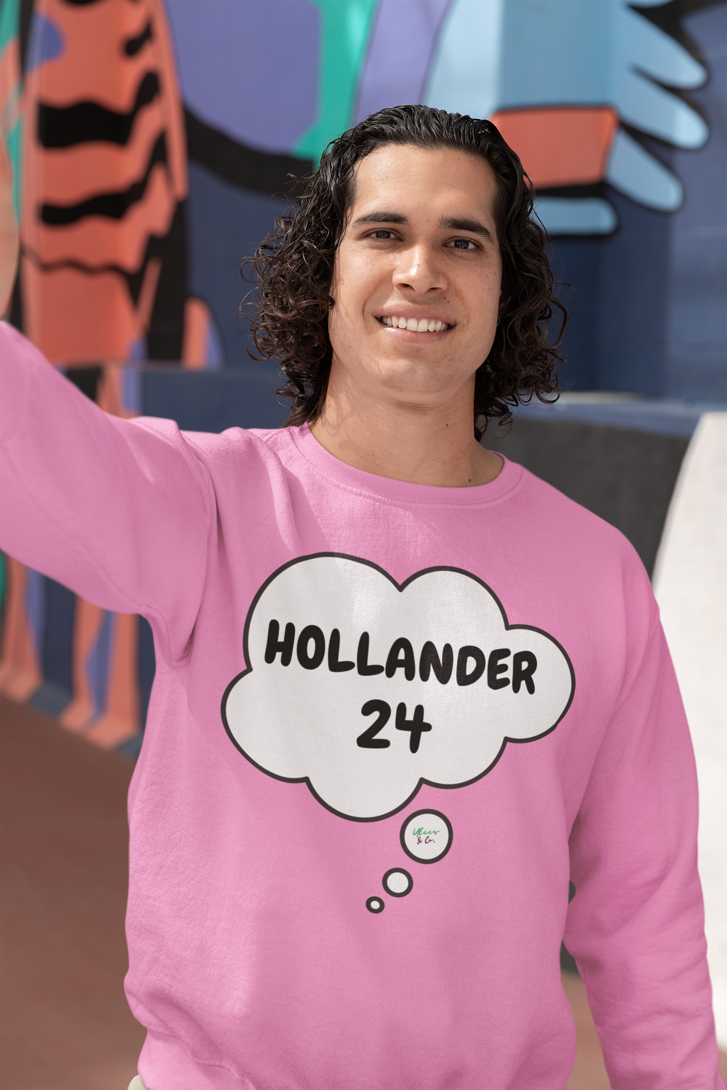 HOLLANDER 24 SWEATSHIRT IN THOUGHT BUBBLE GRAPHIC UNISEX CREWNECK PULLOVER SWEATSHIRT HEATED RIVALRY SWEATER SHANE HOLLANDER SWEATSHIRTS FOR WOMEN SWEATSHIRTS FOR MEN HOCKEY PLAYERS GIFT IDEAS JERSEY NUMBER T-SHIRT FAN MERCH HOCKEY ROMANCE