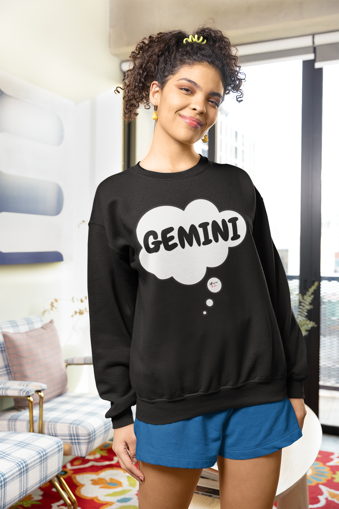 GEMINI ZODIAC SIGN IN THOUGHT BUBBLE UNISEX CREWNECK PULLOVER SWEATSHIRT GEMINI ZODIAC SIGN TRENDY SWEATERS BIRTHDAY GIFTS GEMINI ZODIAC SYMBOLS SWEATSHIRT ASTROLOGY SIGNS SWEATSHIRTS GEMINI ZODIAC SEASON