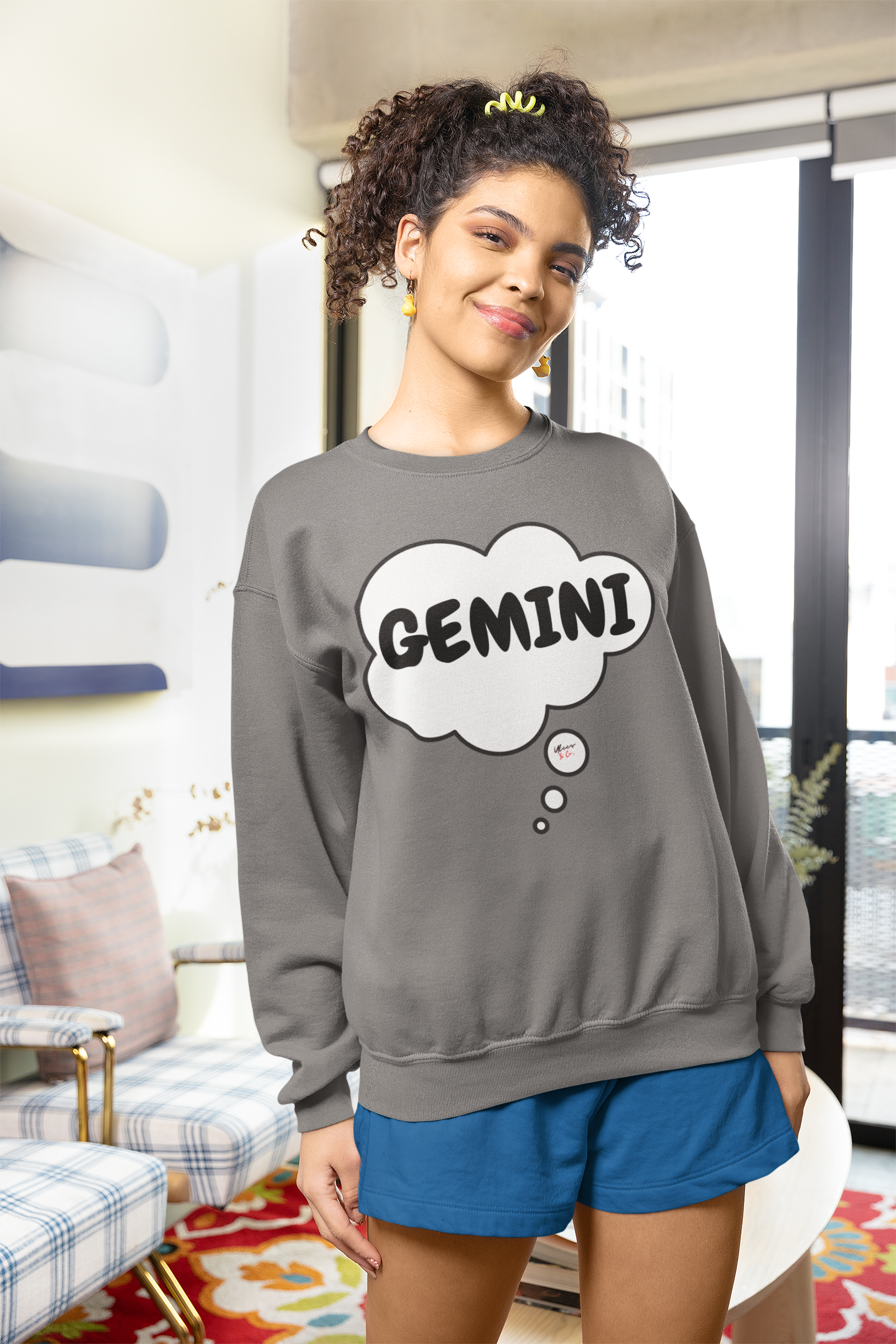 GEMINI ZODIAC SIGN IN THOUGHT BUBBLE UNISEX CREWNECK PULLOVER SWEATSHIRT GEMINI ZODIAC SIGN TRENDY SWEATERS BIRTHDAY GIFTS GEMINI ZODIAC SYMBOLS SWEATSHIRT ASTROLOGY SIGNS SWEATSHIRTS GEMINI ZODIAC SEASON