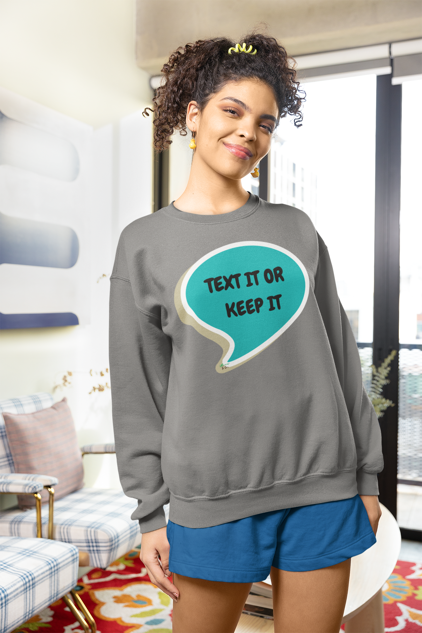 TEXT IT OR KEEP IT SWEATSHIRT IN SPEECH BUBBLE UNISEX CREWNECK PULLOVER SWEATSHIRT FUNNY SAYINGS SWEATER SARCASTIC SAYINGS SWEATSHIRTS FOR MEN SWEATSHIRTS FOR WOMEN
