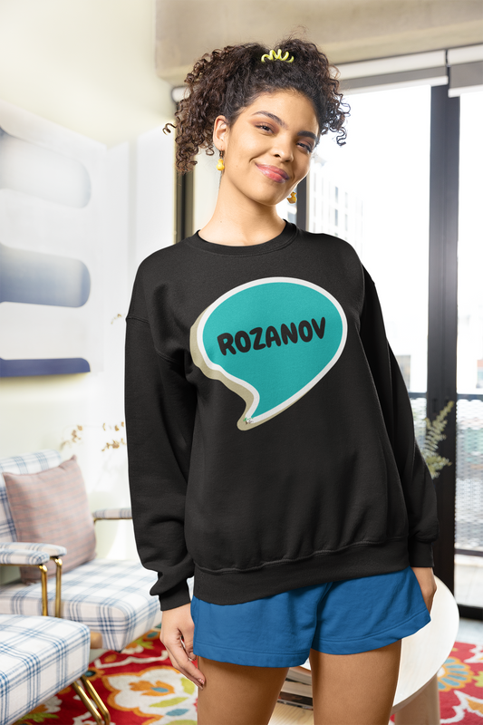 ROZANOV SWEATSHIRT IN SPEECH BUBBLE GRAPHIC UNISEX CREWNECK PULLOVER SWEATSHIRT HEATED RIVALRY SWEATER ILYA ROZANOV SWEATSHIRTS FOR WOMEN SWEATSHIRTS FOR MEN HOCKEY PLAYERS GIFT IDEAS JERSEY NUMBER T-SHIRT FAN MERCH HOCKEY ROMANCE